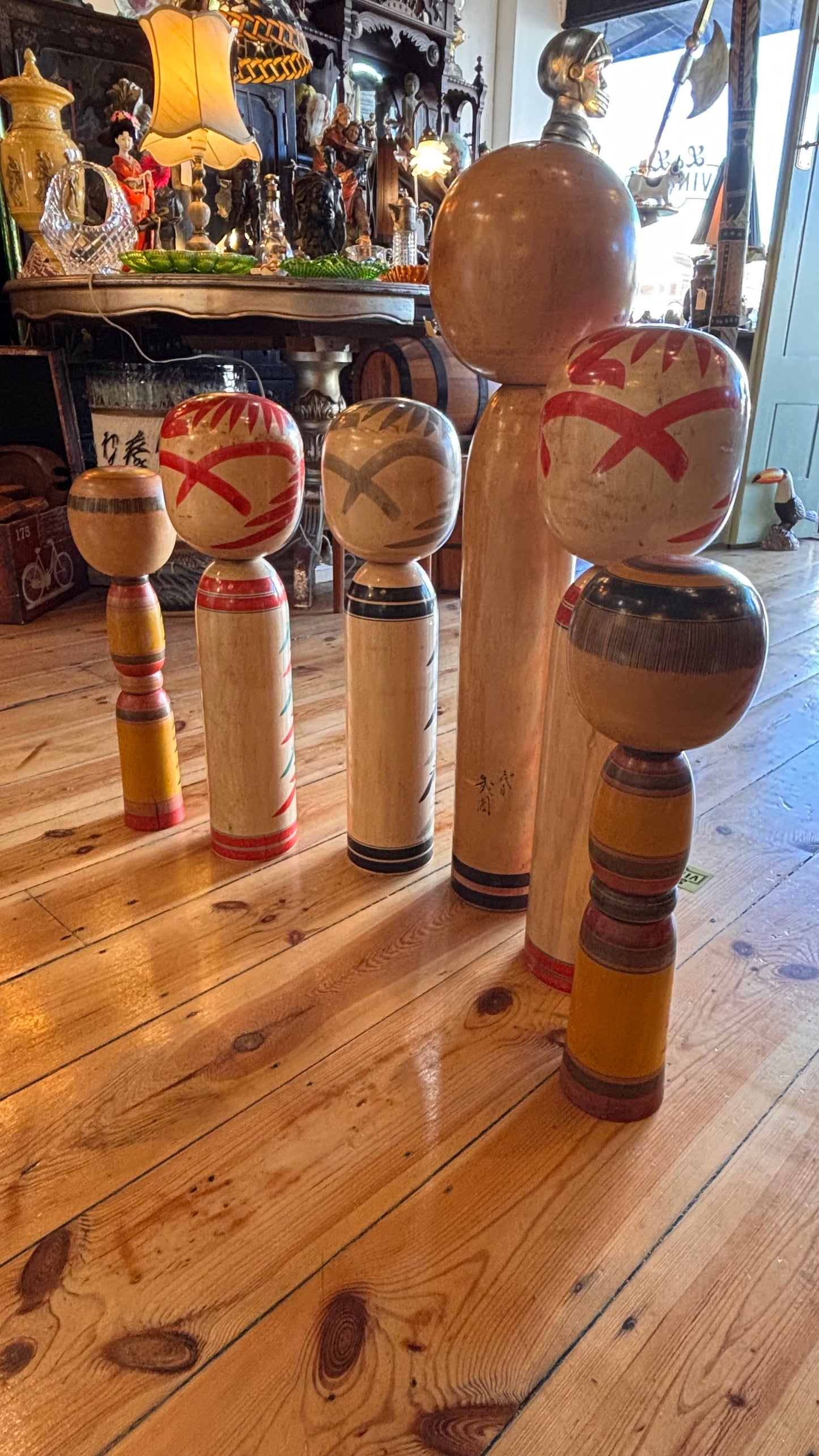 Vintage Japanese Kokeshi Doll – 61cm Naruko Style by Shinzō (c. 1950s–60s)