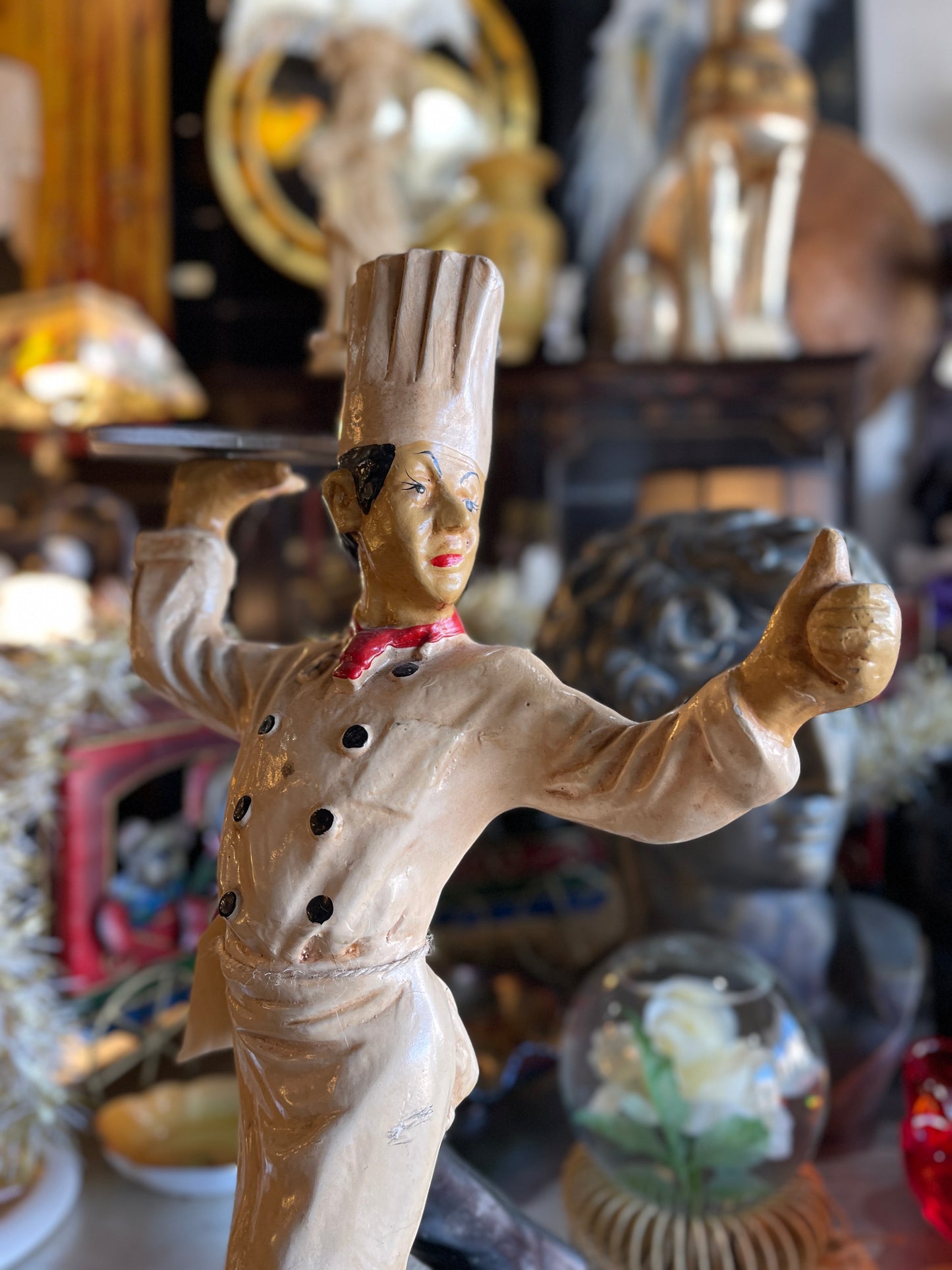 Vintage Chef Statue – Hand-Painted Culinary Decor