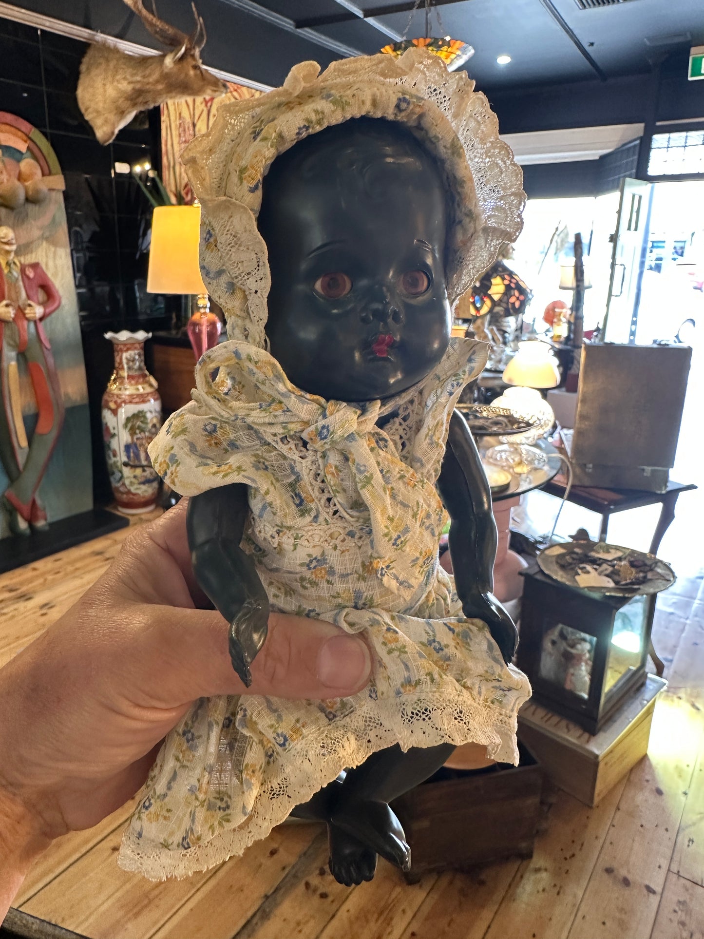 Antique Black Baby Doll, circa 1950s.