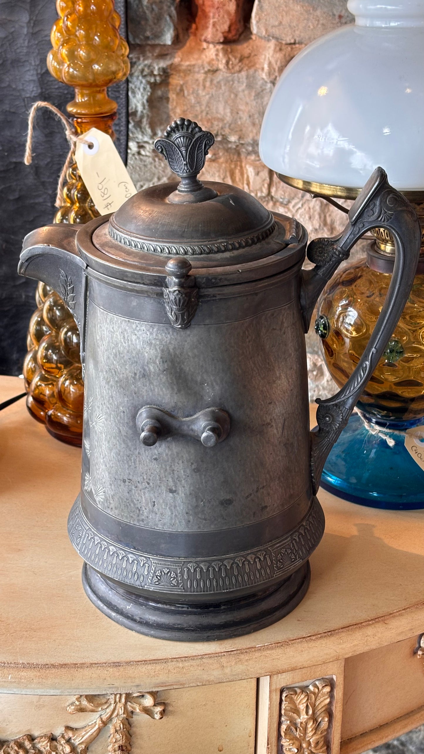Victorian Reed & Barton Pewter Hot Water Urn – 32cm