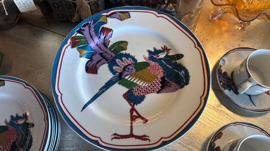 Vintage Georges Briard "Oriental Peacock" Dinnerware Set, Made in Japan