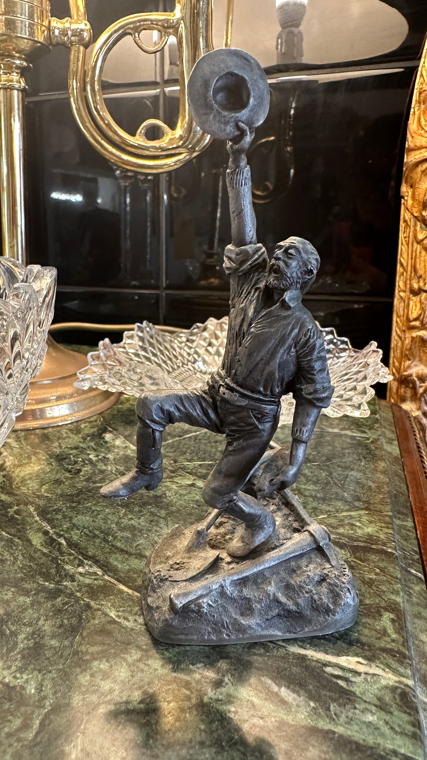 Pewter sculpture - part of "The People Of Colonial Australia" collection, specifically representing "The Gold Digger"