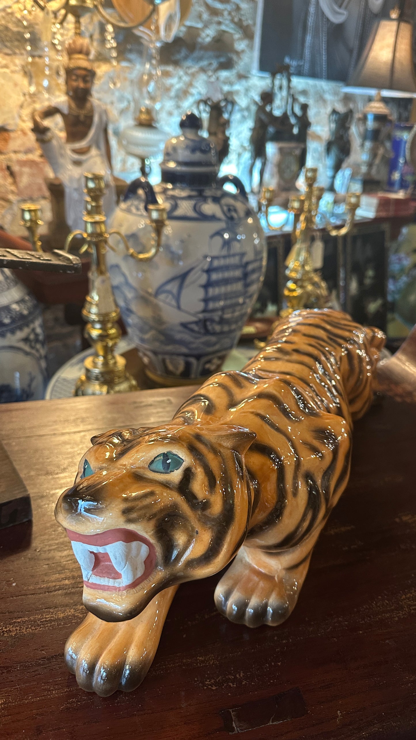 Vintage Ceramic Crouching Tiger