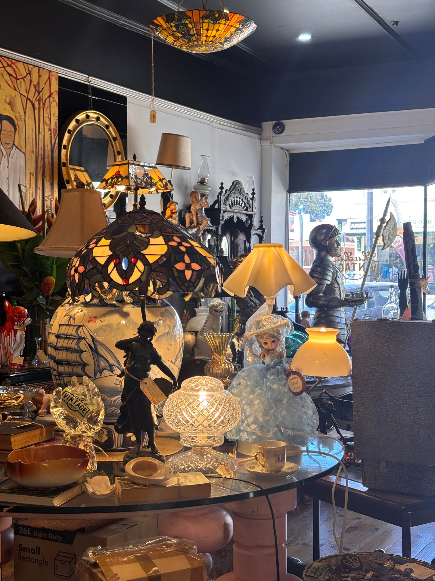 Vintage Webb Doll Lamp – Blue Lace Dress – Original Box & Tag – Korea c.1970s