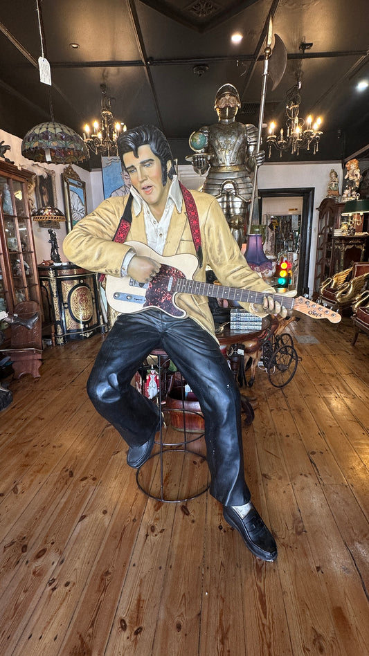 Life-Size Elvis Presley Fibreglass Statue – Seated with Guitar