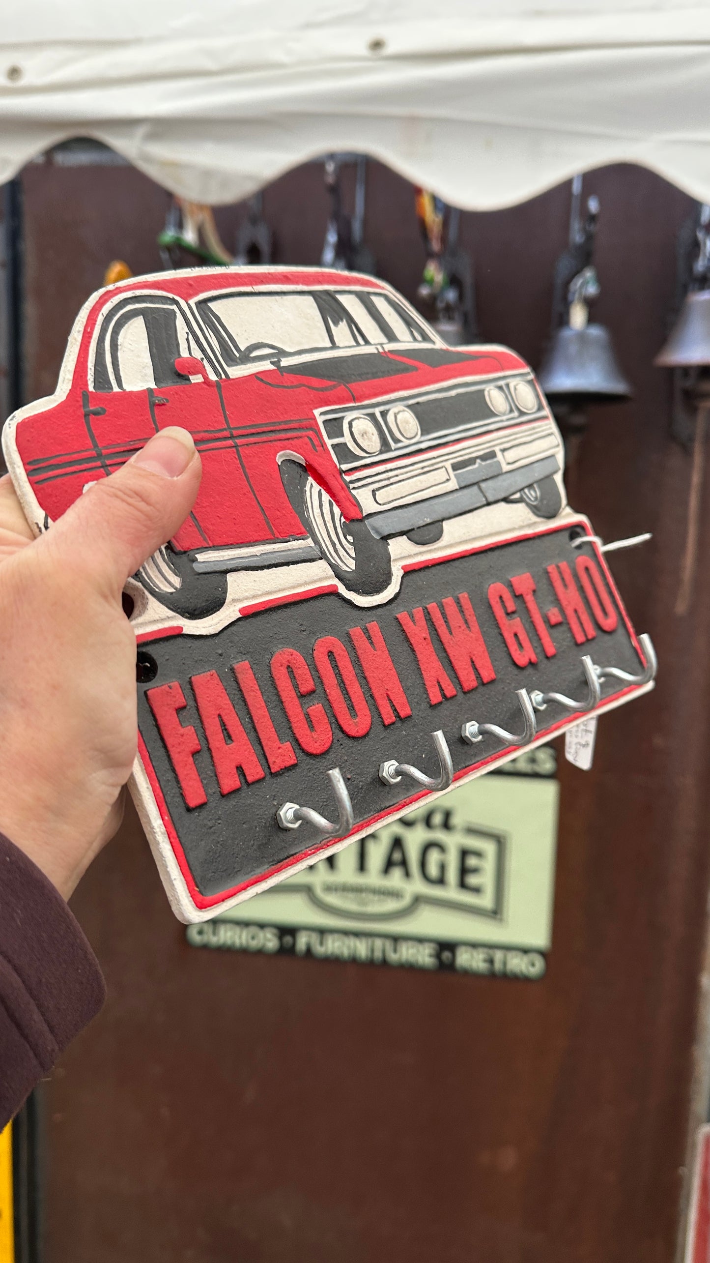 Vintage style Cast Iron Falcon XW GT-HO Key Rack