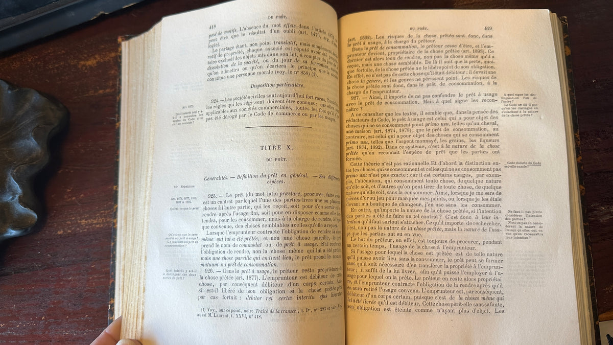 Historical French legal book titled "Répétitions Écrites sur le Code Civil" (Vol 3), 1883 Paris.