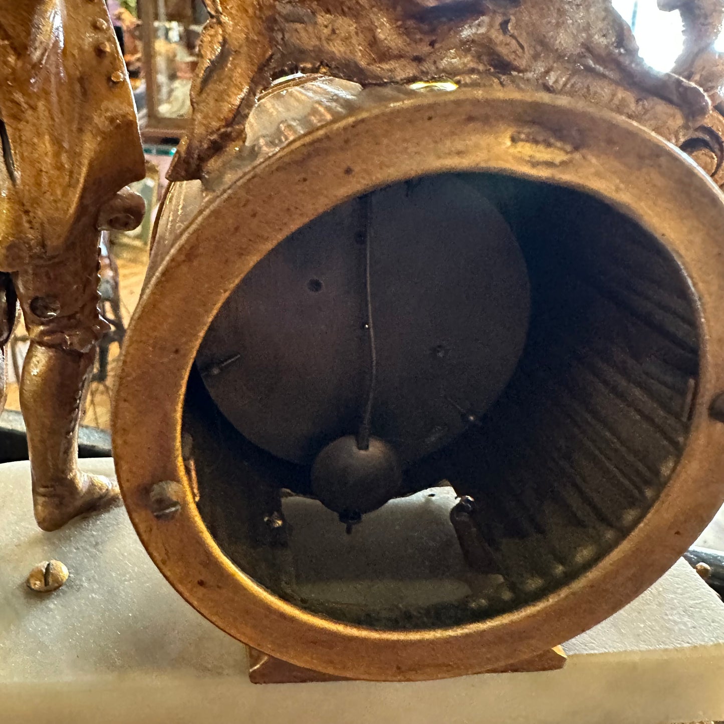 Antique 19th Century French-Style Gilt Spelter & Marble Mantel Clock Case – Rococo Revival