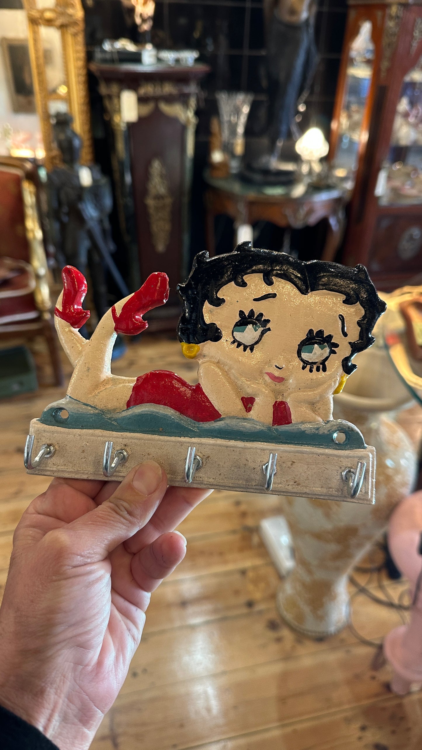 Betty Boop Key Rack, Cast Iron