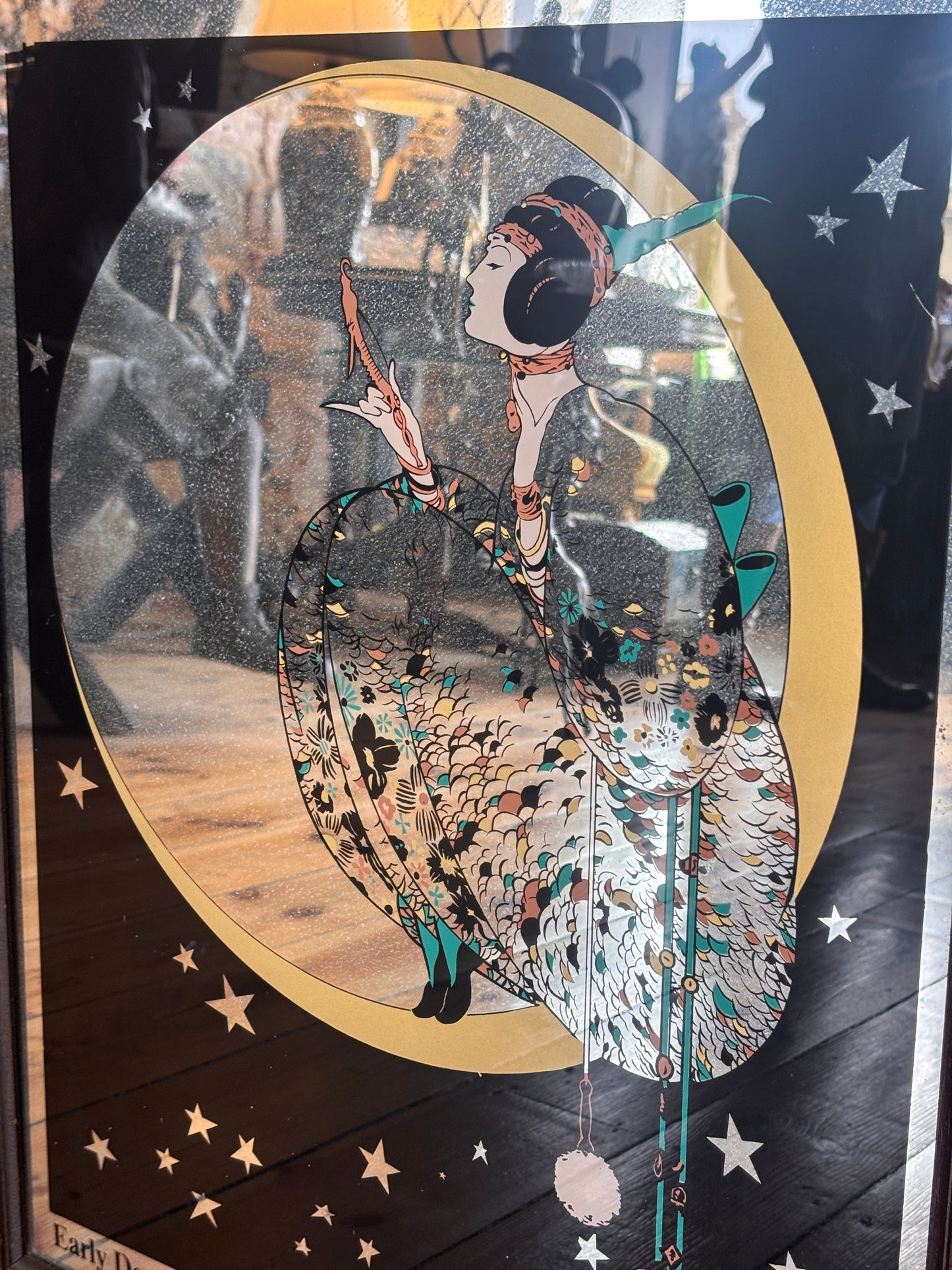 1970s Vintage Vogue Art Deco Mirror – Early December 1919 Cover | Patinated Glass