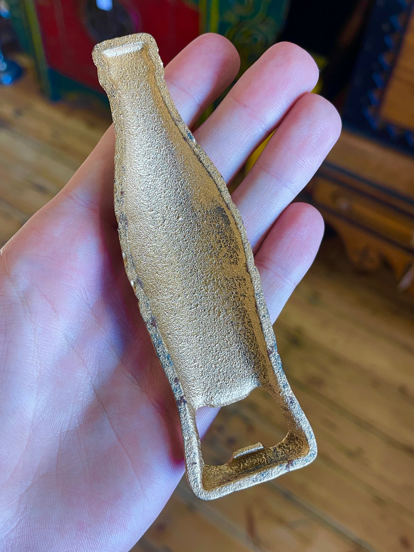 Cast Iron Gold Coca-Cola Bottle Bottle Opener