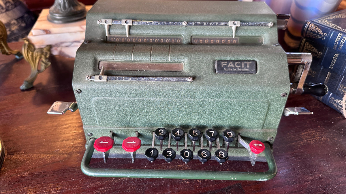 Vintage Facit Mechanical Calculator - Model NTK / C1-13 Made in Sweden - Mid-Century Industrial Antique