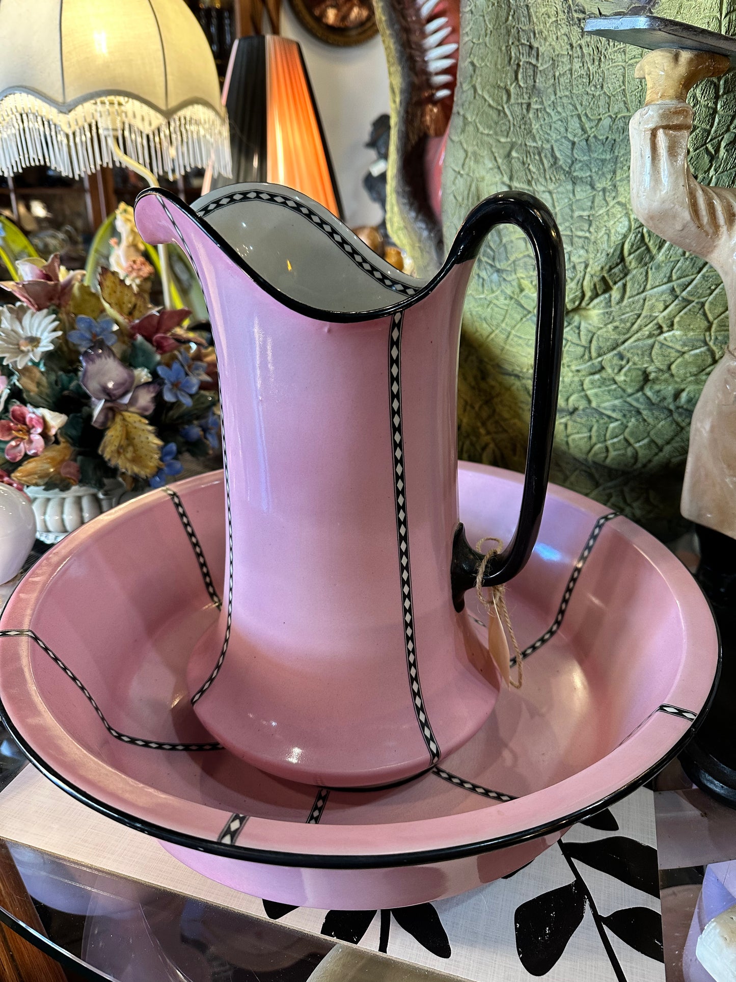 Art Deco H&K Tunstall Porcelain Washstand Set Made In England - Complete Set