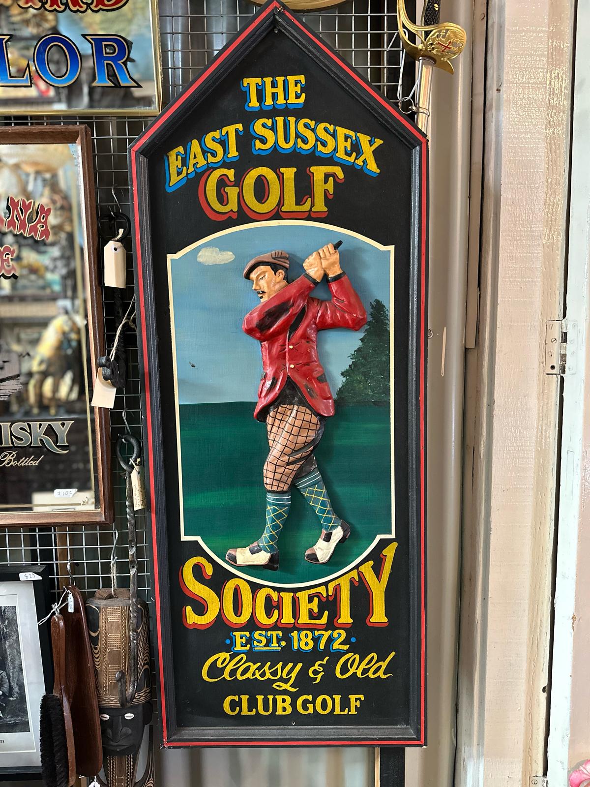 Vintage Wooden Golf Sign 118cmx 46cm