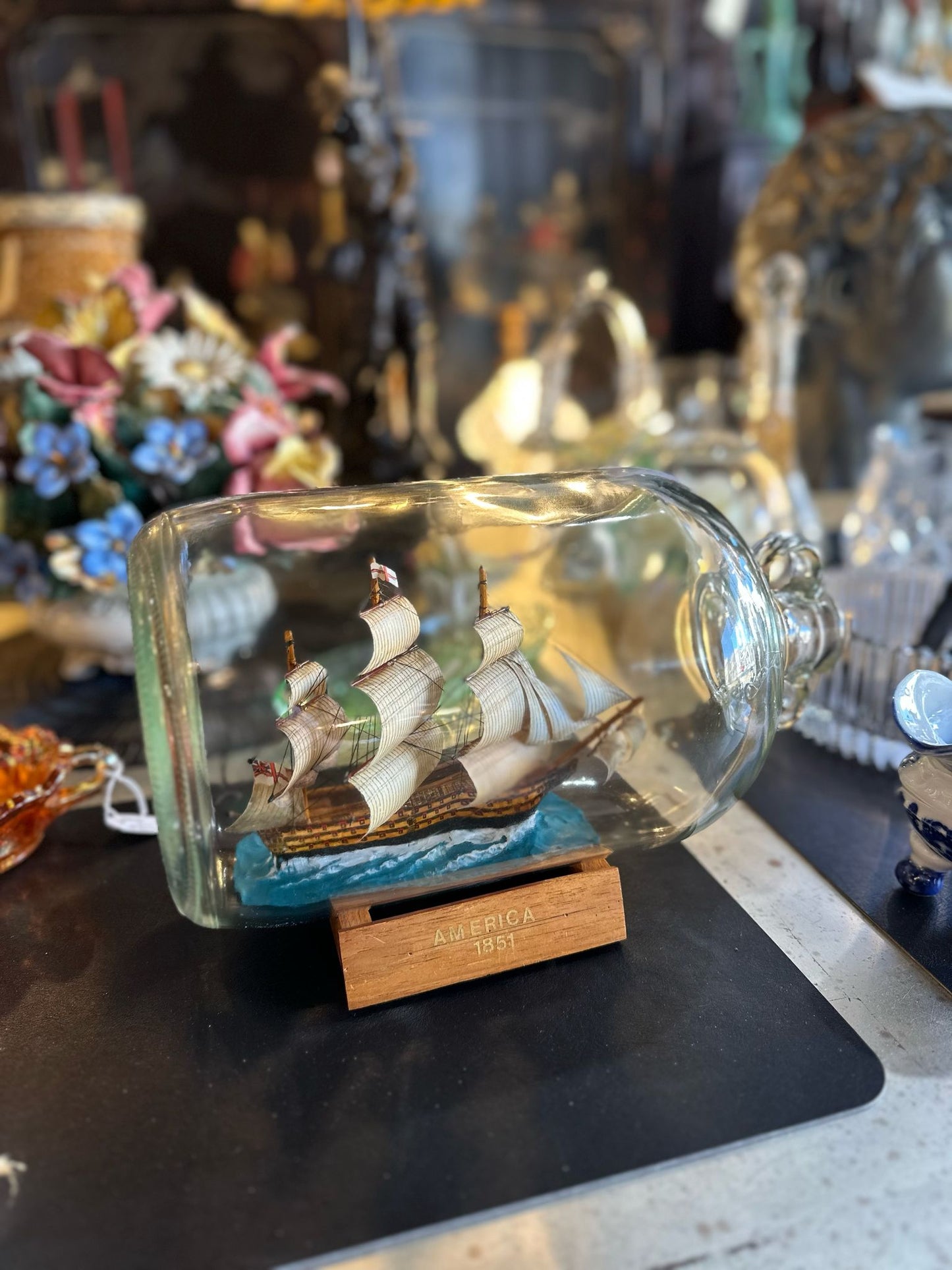 Ship in a flagon bottle