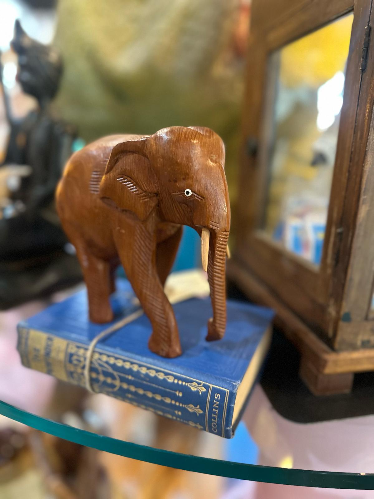Wooden hand carved elephant