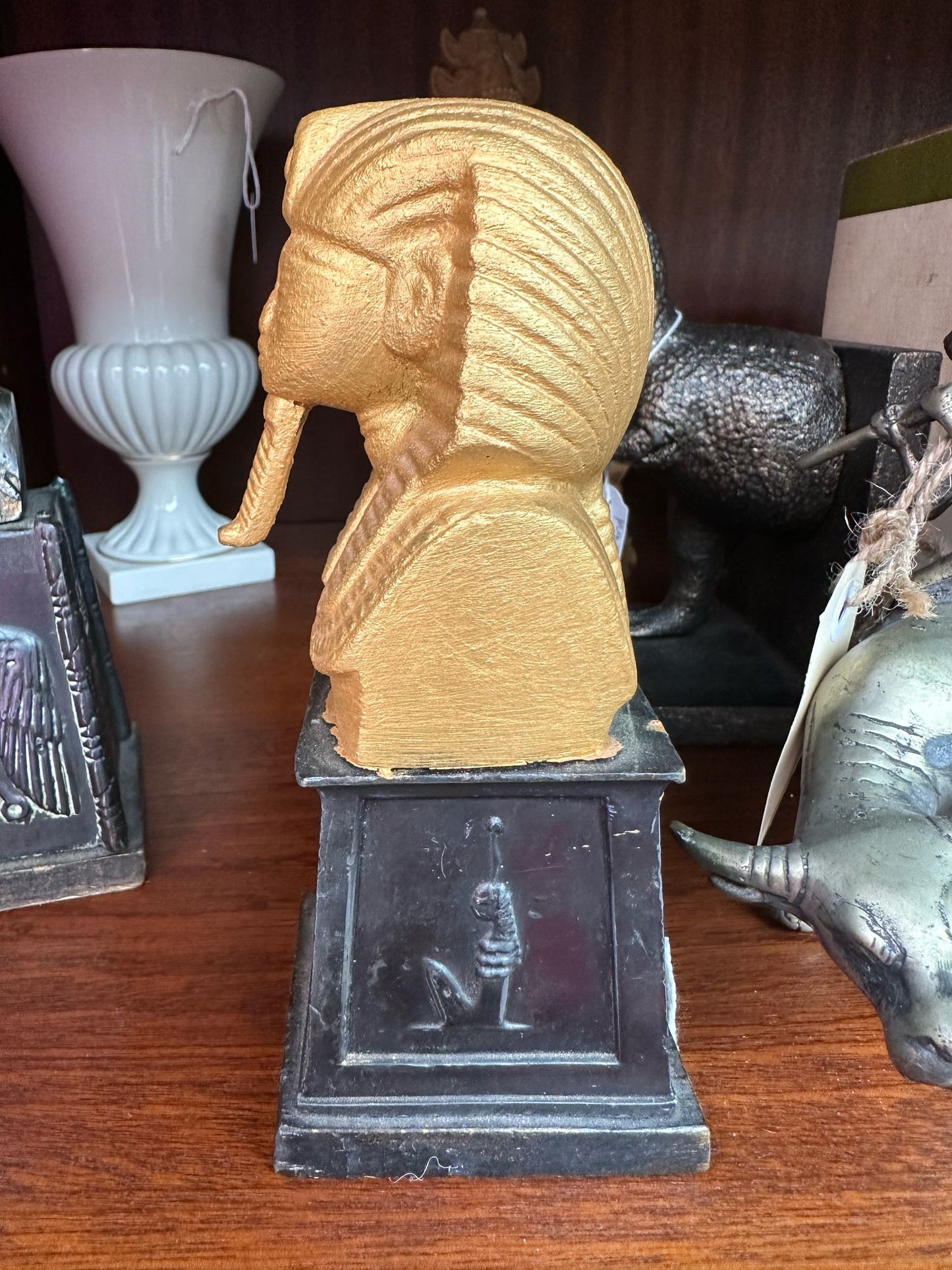 Cast King Tutankhamun on Black Base