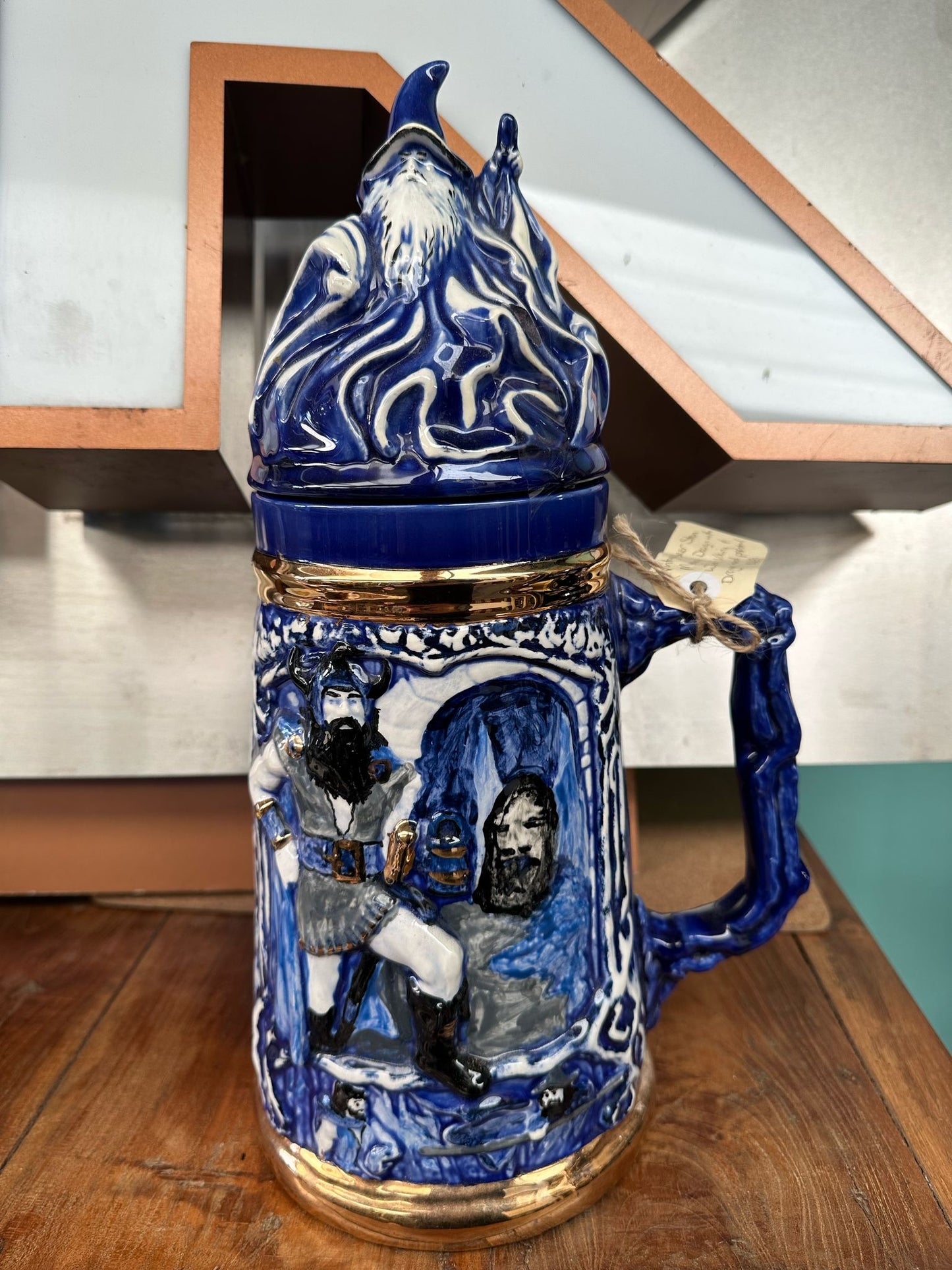Vintage Beer Stein, Medieval Design