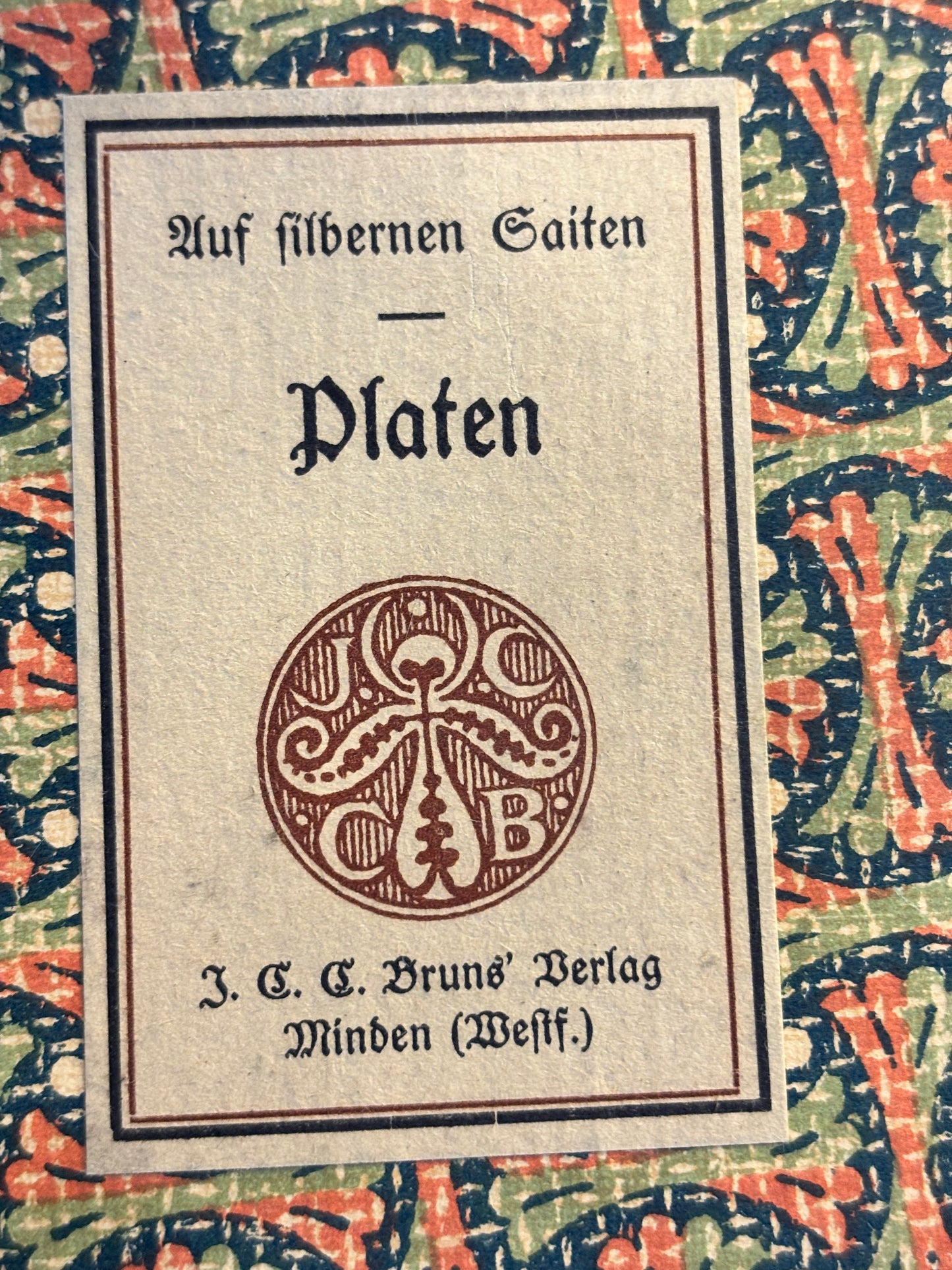 German Poetry Collection. Boxed set of nineteen books. Including Johan Wolfgang von Goethe and Friedrich Schiller. Collated by Margarete Bruns. Minden (Westphalia) Published by J. C. C. Bruns.