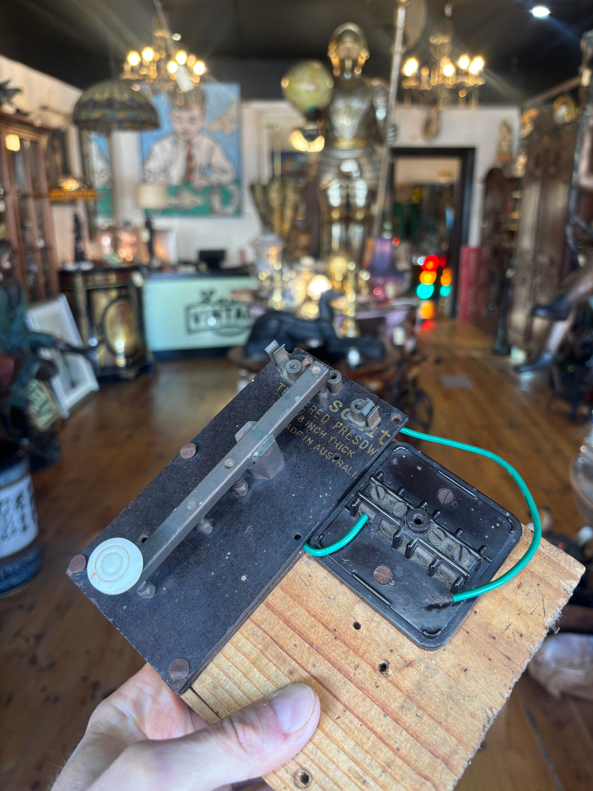 Vintage Australian PMG Telephone Exchange Switch | Telegraph Key-Style Press Action, Bakelite Knob