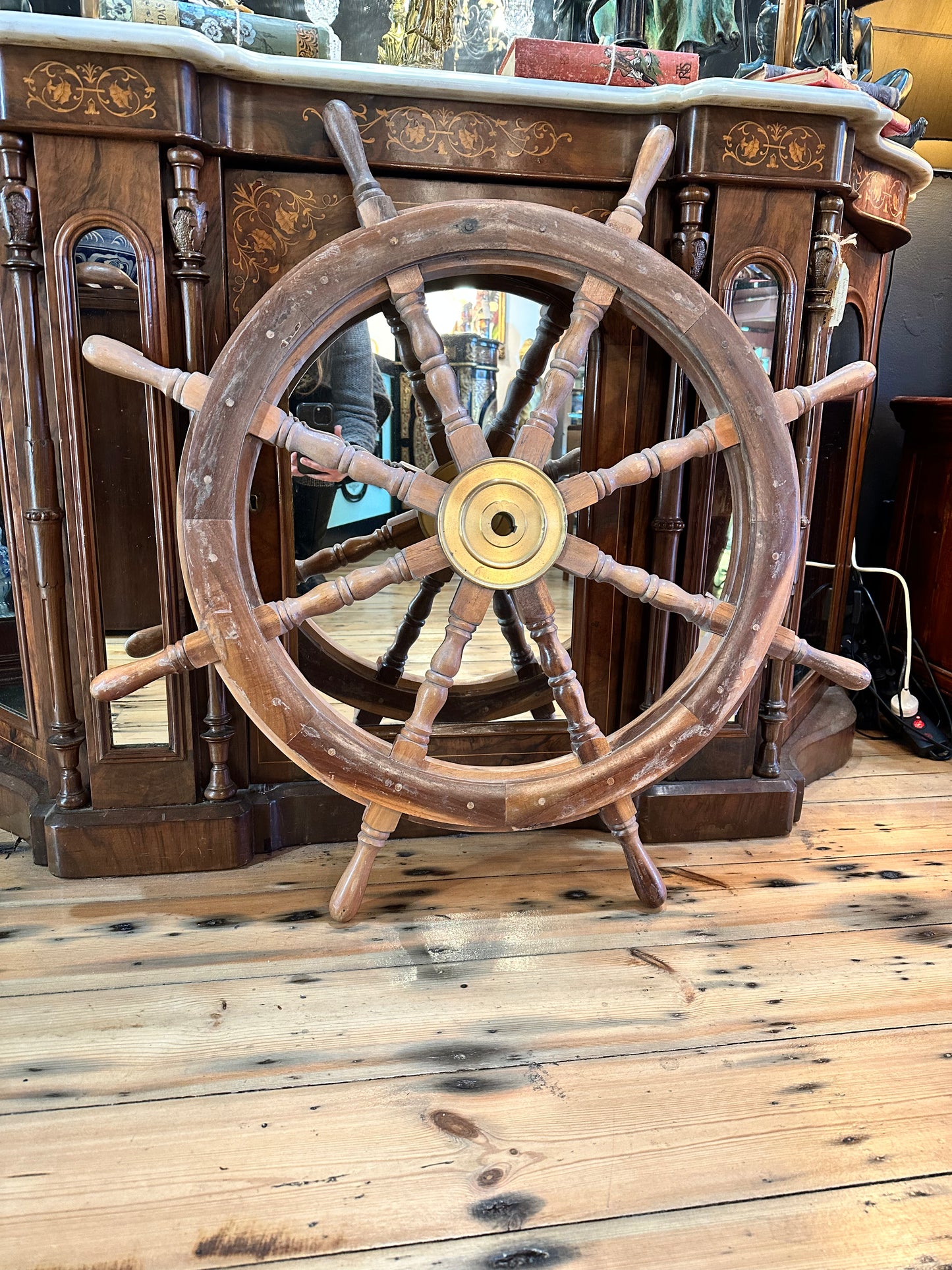 Vintage Sail Ship Steering Wheel