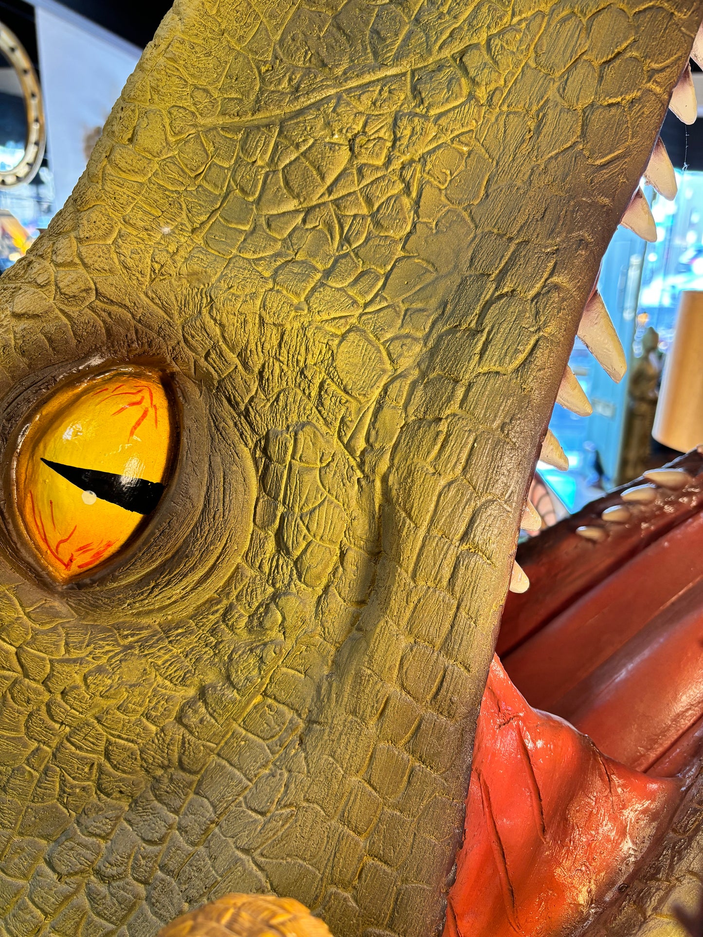 Life-size Wall Mounted Fibreglass Raptor Dinosaur Head Statue