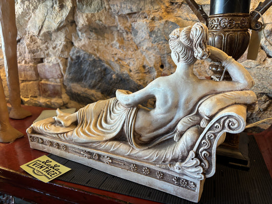 Vintage Chalkware Lounging Lady
