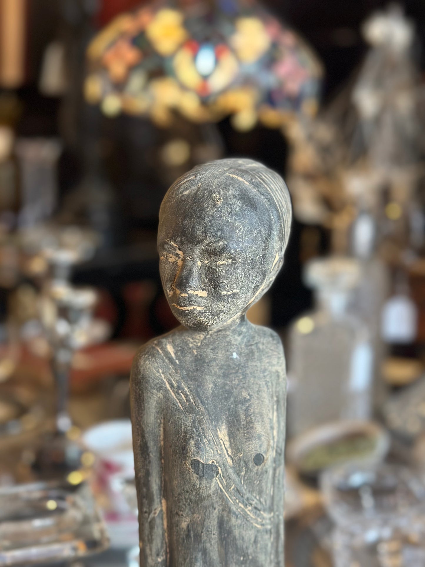 African Style Chalkware Statues