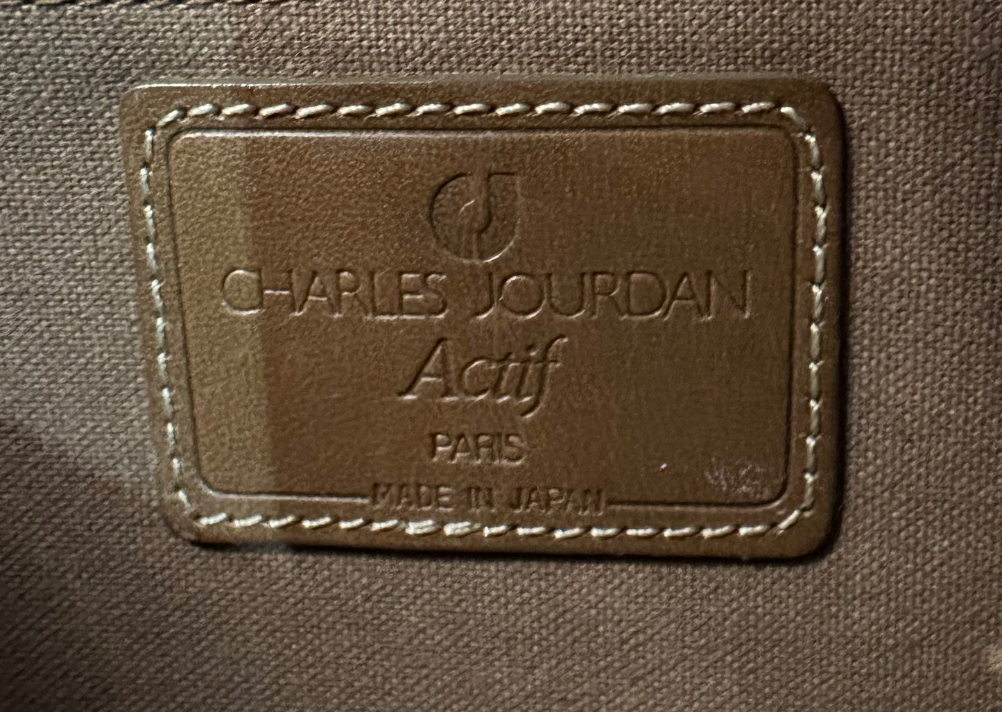 Vintage Charles Jourdan Paris Textured Monogram Purse Clutch – Brown Leather Trim