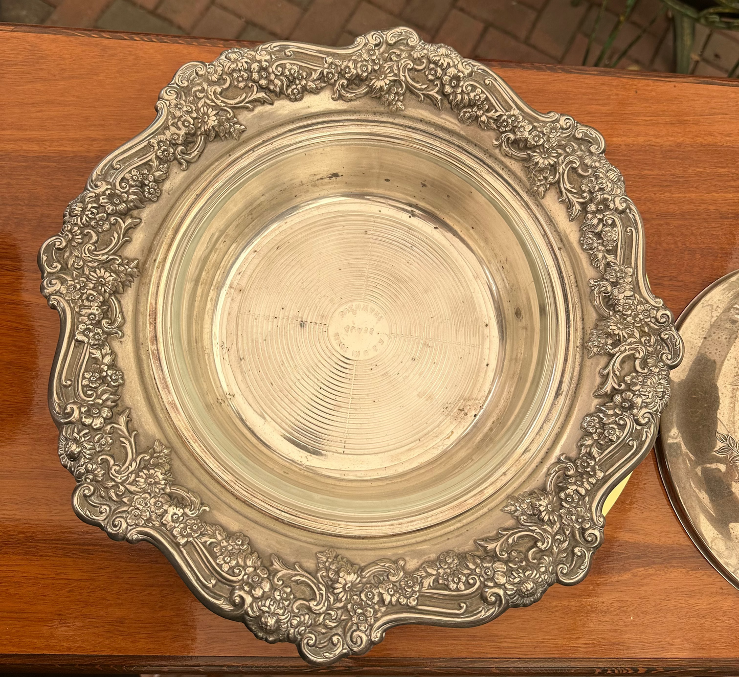Vintage Silver Plated Covered Casserole Serving Dish | Ornate Neoclassical Lidded Entrée Dish with Glass Insert