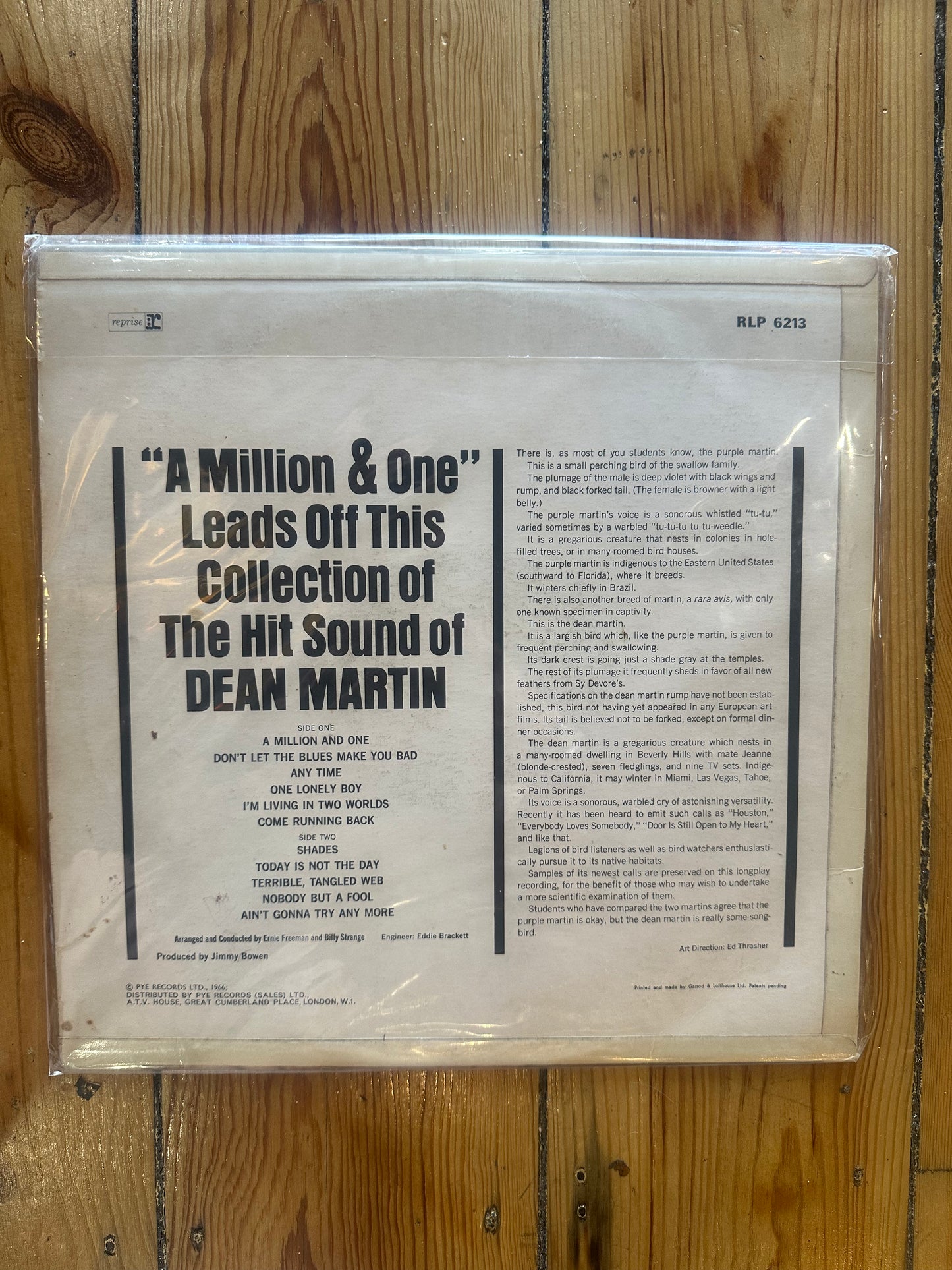 Dean Martin - The Hit Sound of Dean Martin (1966) Vinyl LP | Reprise Pye RLP 6213