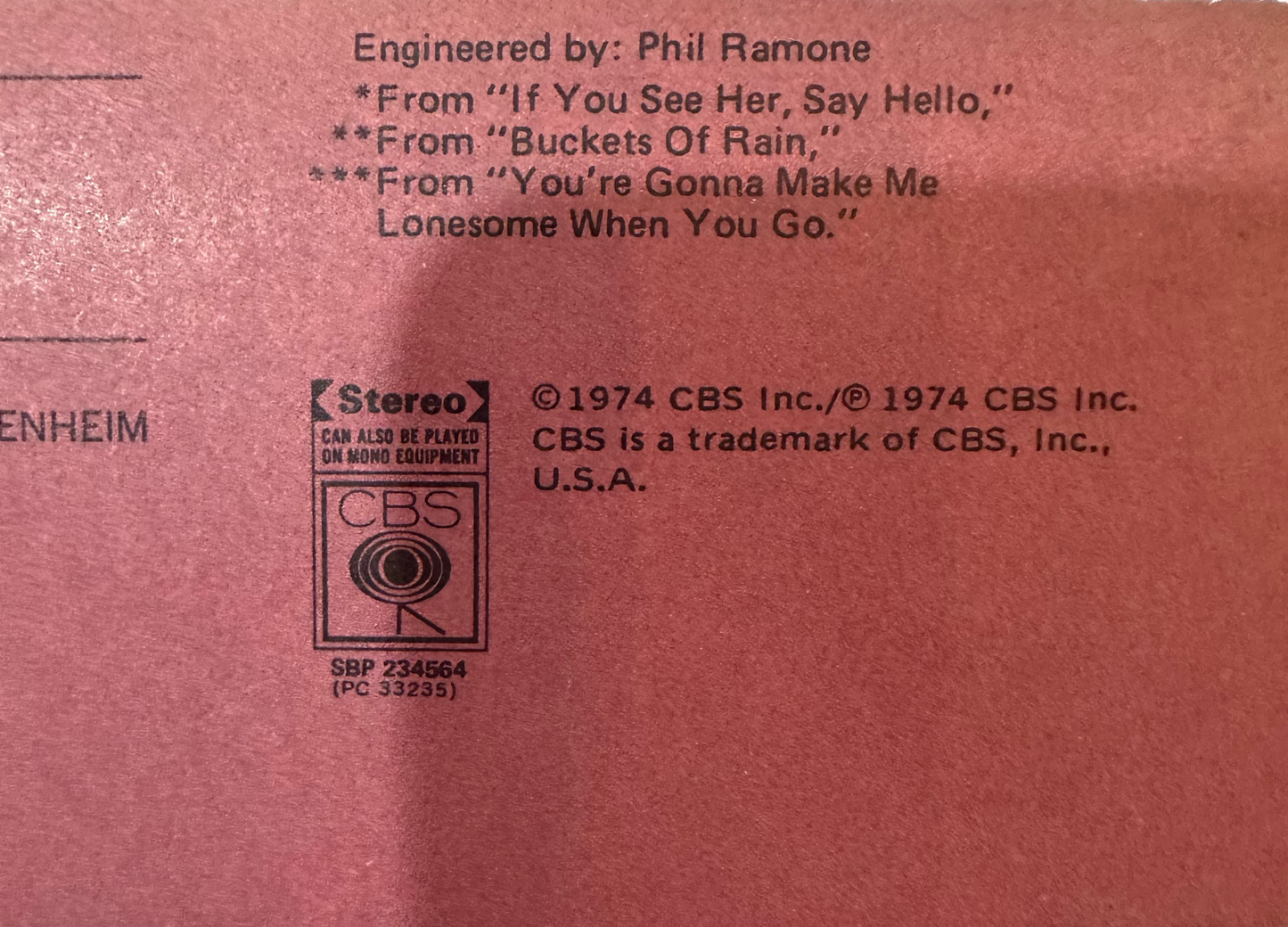 Bob Dylan Blood on the Tracks Vinyl 1974 First Pressing - Rare Columbia PC 33235