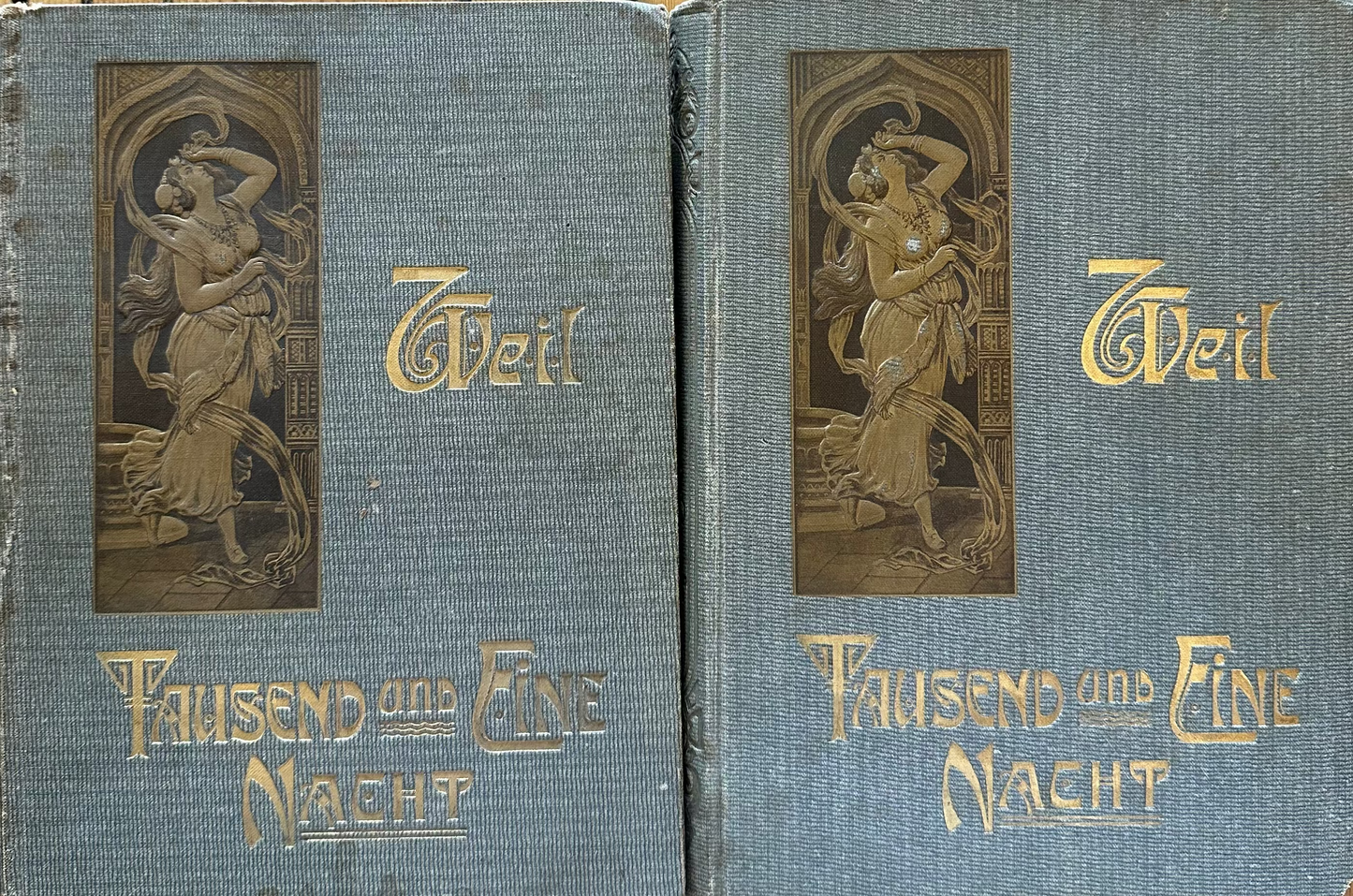 Antique Tausend und eine Nacht German Edition - Gustav Weil Illustrated Arabian Nights - Art Nouveau Binding