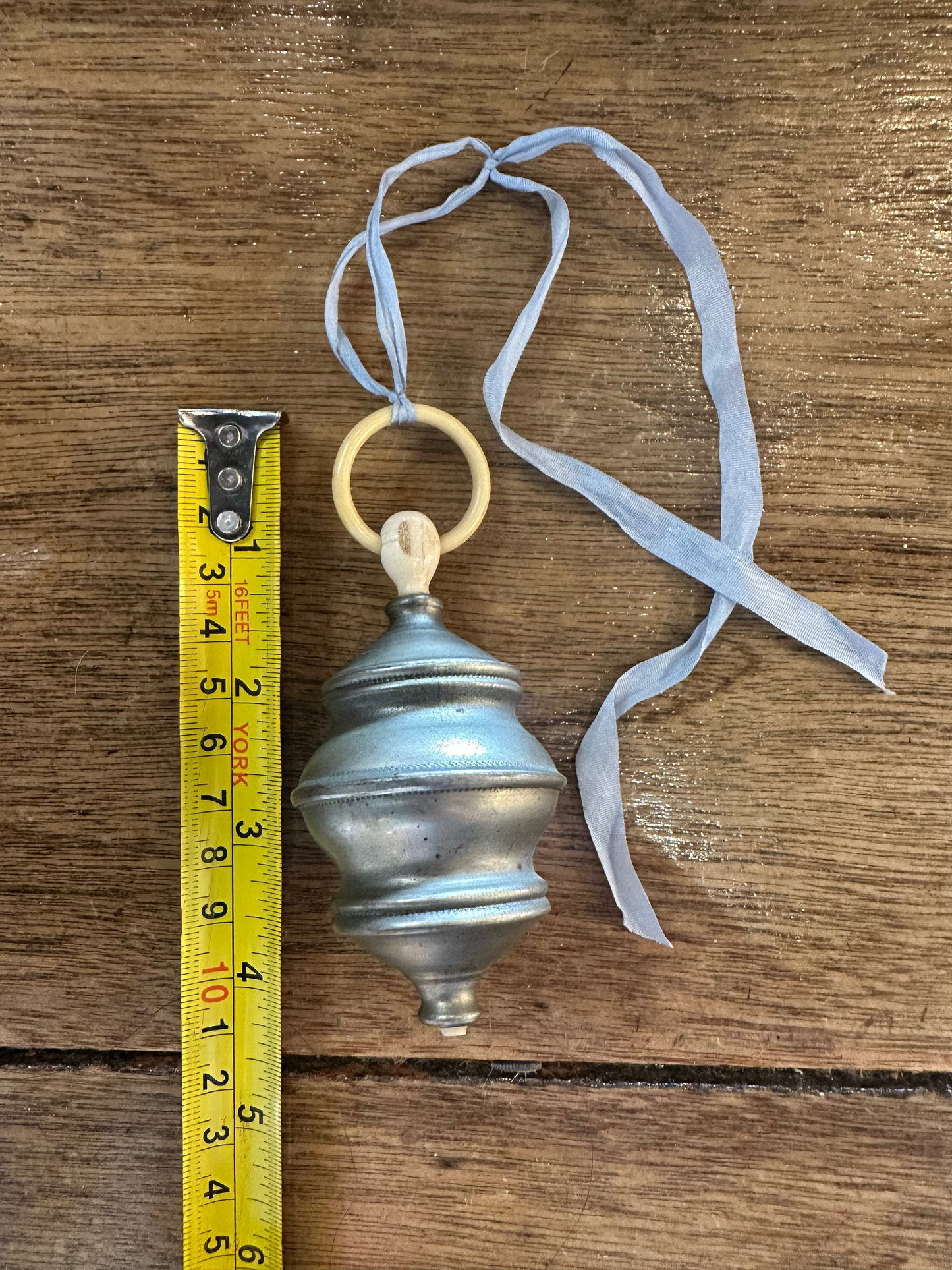 Antique Victorian Bone Teething Ring & Pewter Baby Rattle | Heirloom Christening Gift