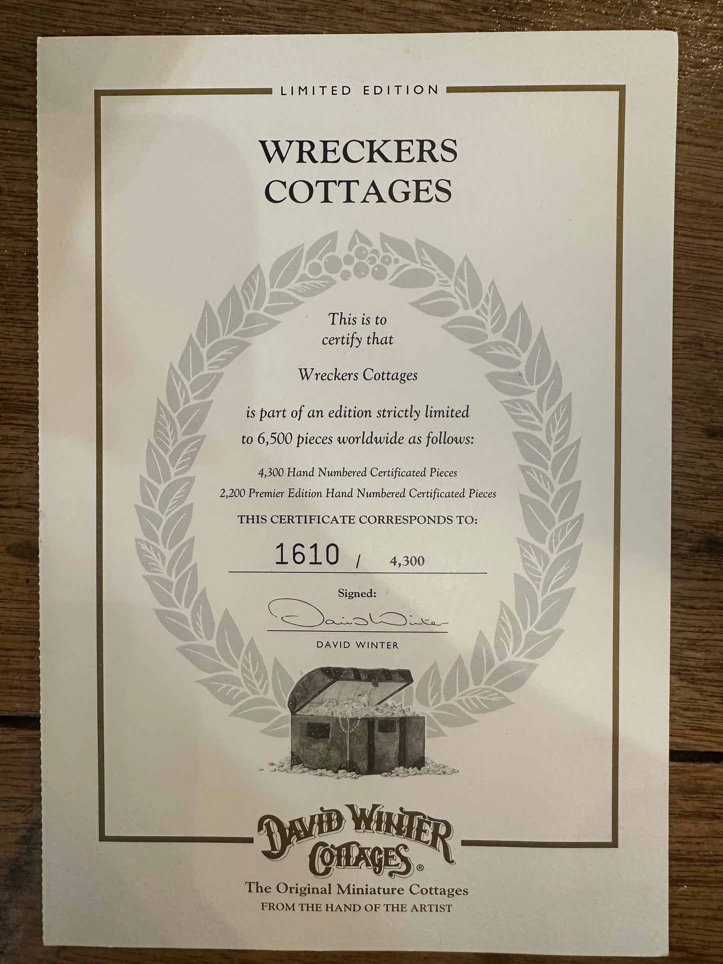 David Winter Cottages "Wreckers Cottages" Limited Edition 1996 - Hand Painted British Collectible