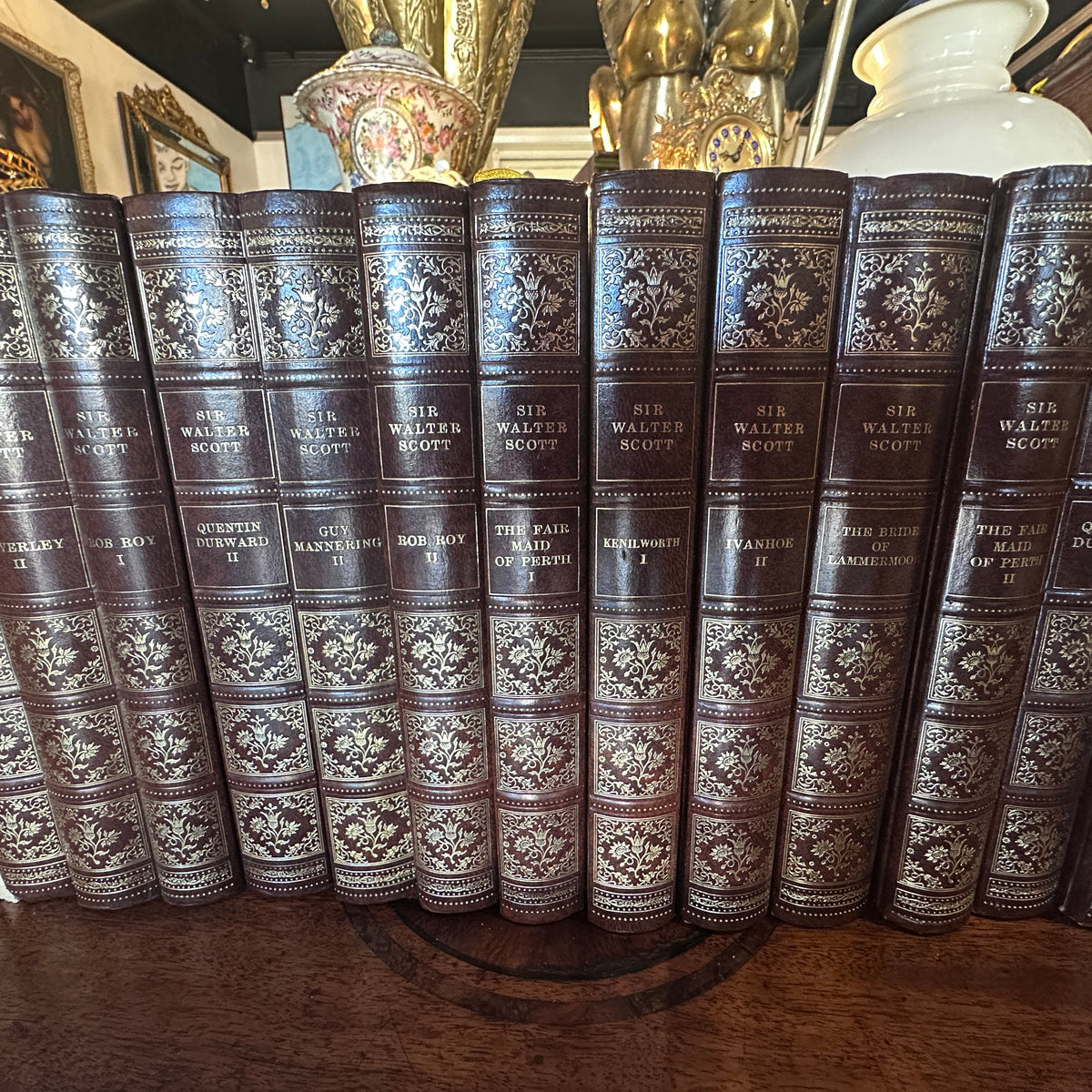Vintage collection of Sir Walter Scott novels published by Heron Books, London