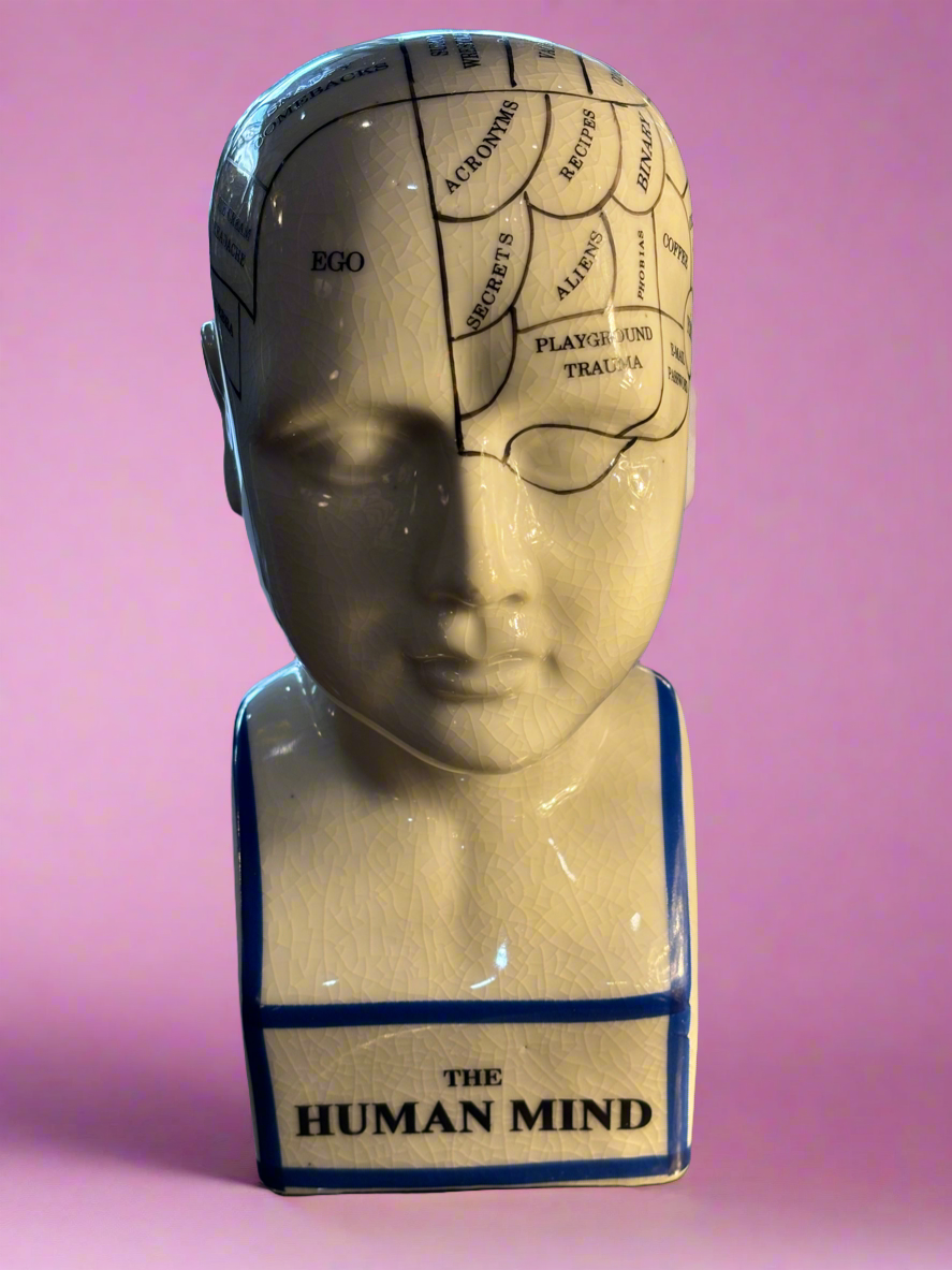 The Human Mind Phrenology Head Ceramic Statue