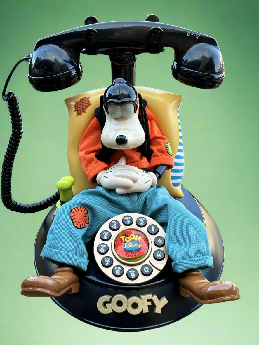 Vintage Goofy Phone Animated Talking TeleMania Telephone Disney Collectable