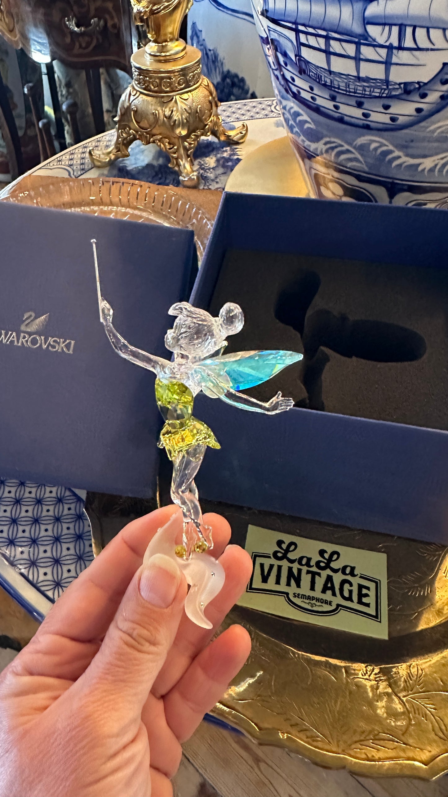 Retired Crystal Swarovski Disney Tinker Bell Figurine with Original Box