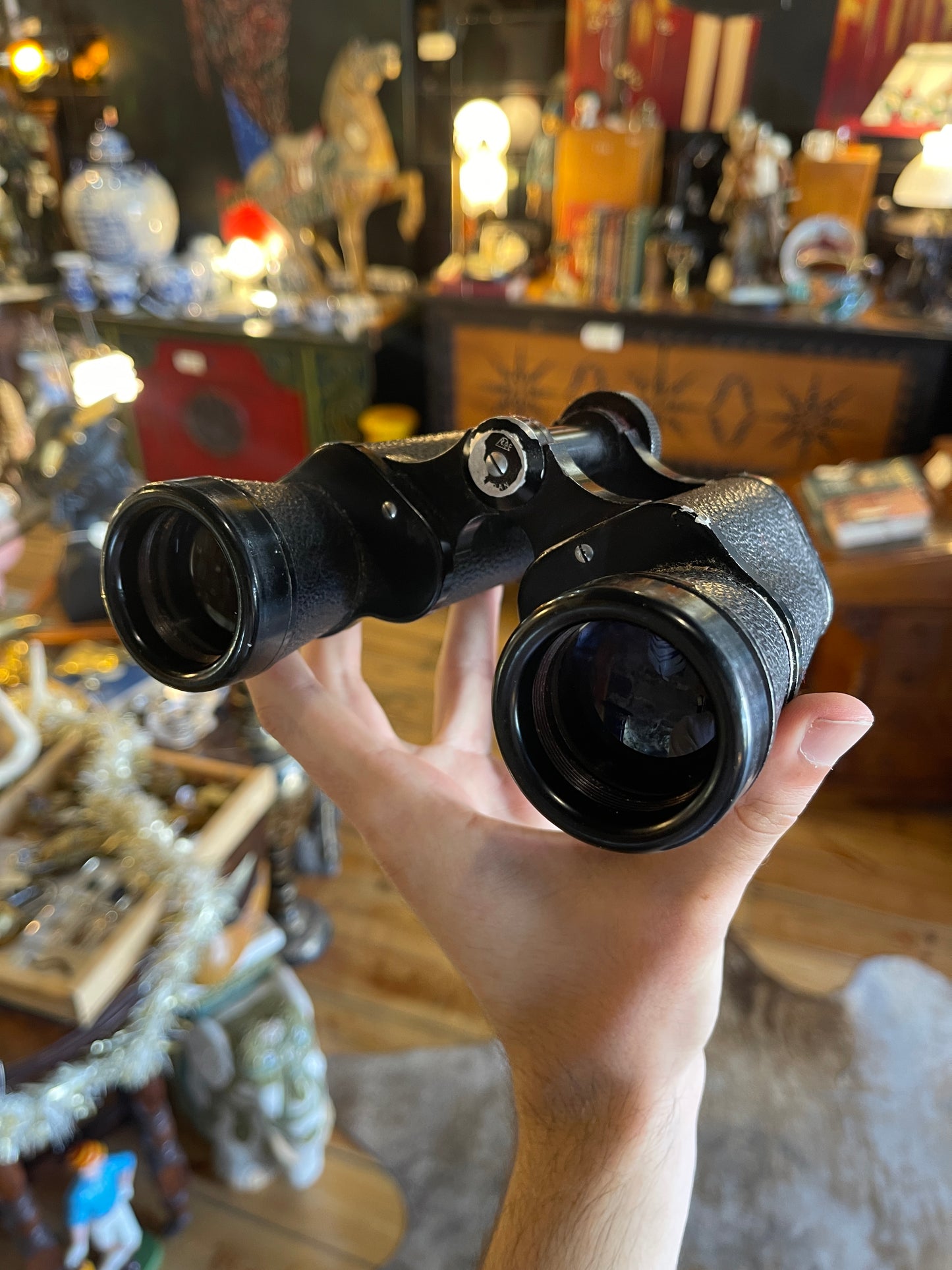 Vintage Ancron Coated Lens Binoculars 7x35 Field 6° No. 93572 with Case & Lens Caps - Circa 1950