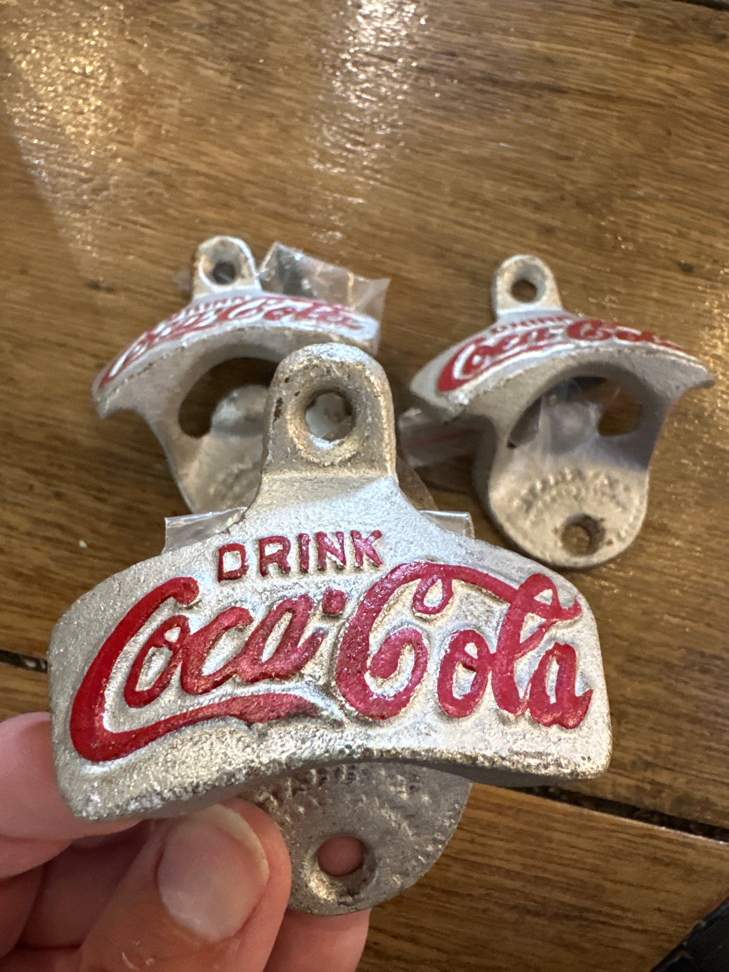 Cast Iron Silver Coca-Cola Bottle Bottle Opener