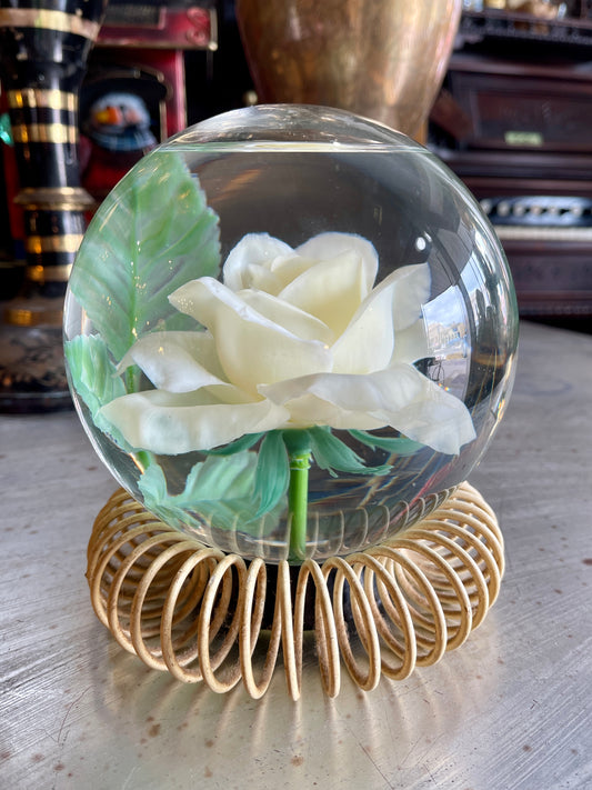 c.1950s French Rose Globe with Water - Rare Vintage Decor