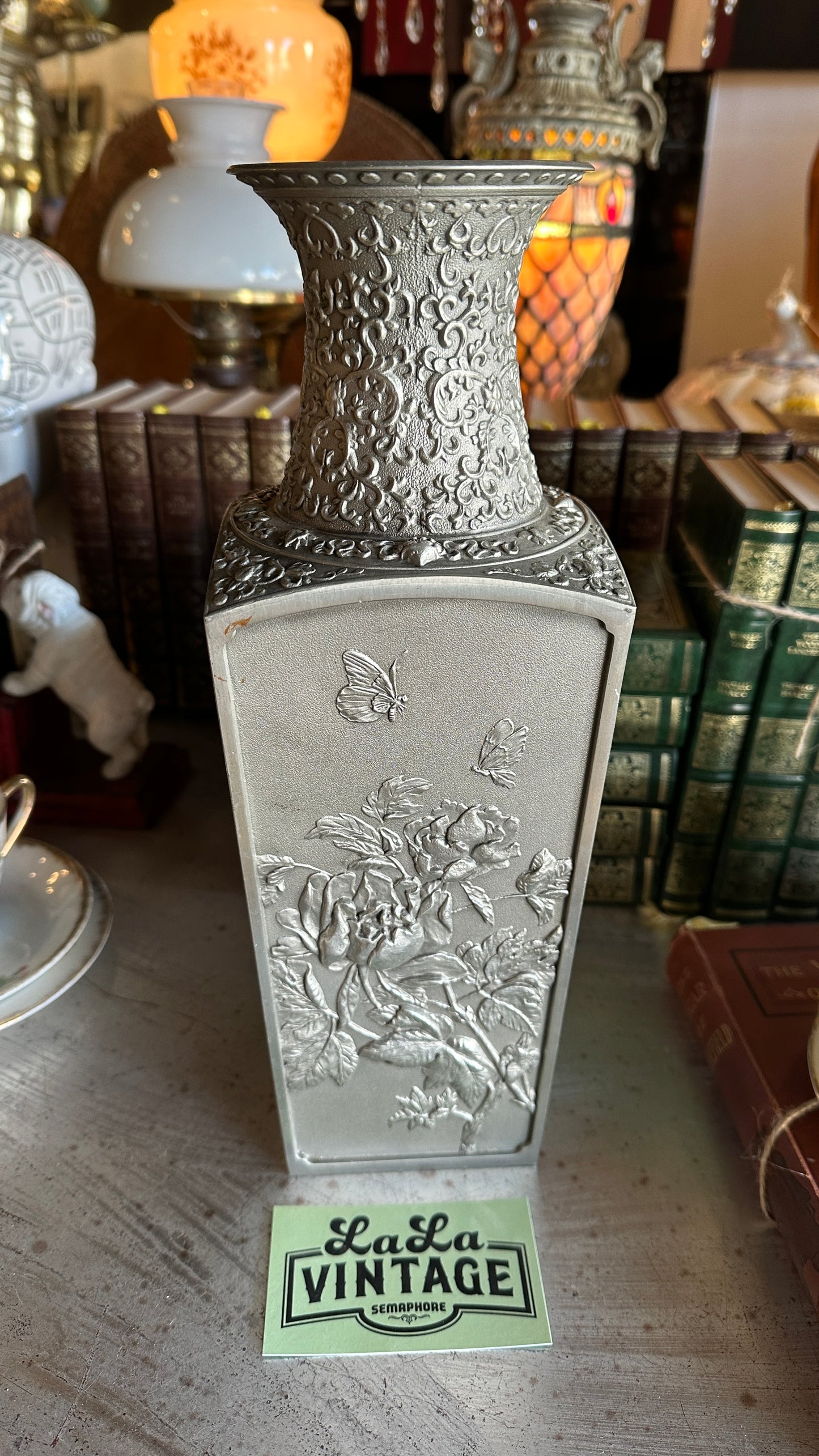 Authentic Royal Selangor Large "Four Seasons" Pewter Vase (33cm)