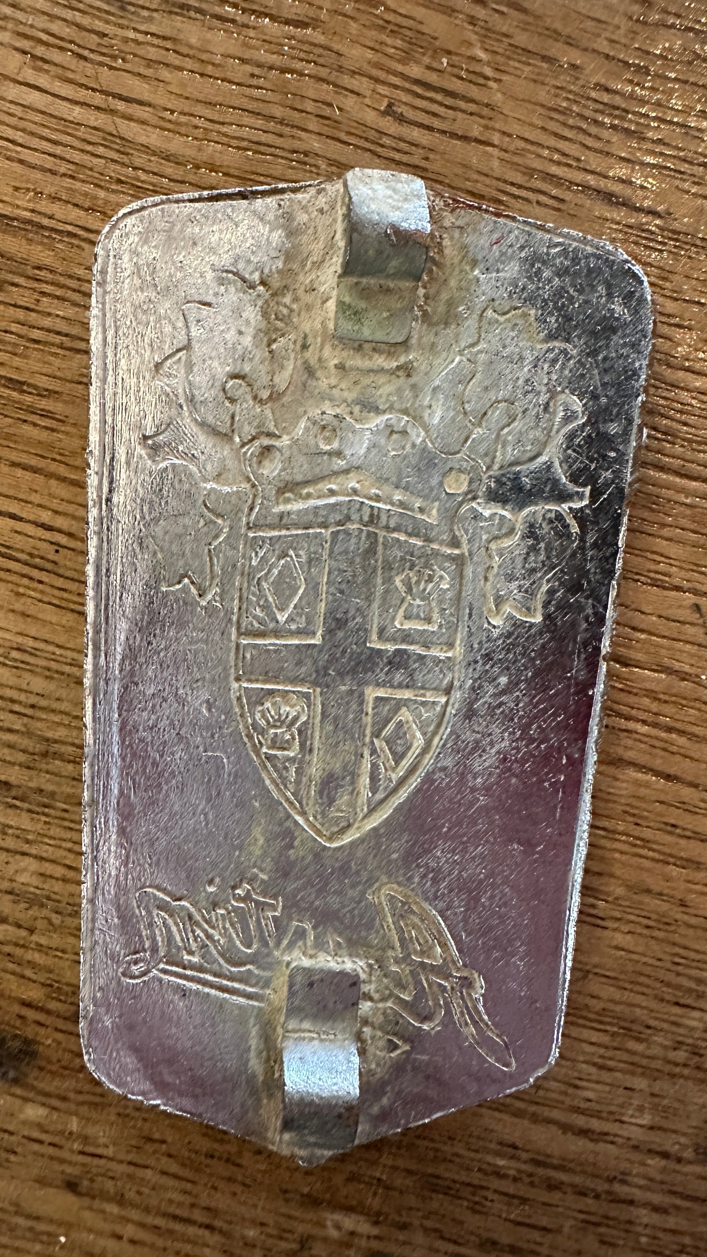 Vintage 1950s Austin shield car badge - die cast metal (chrome plated)