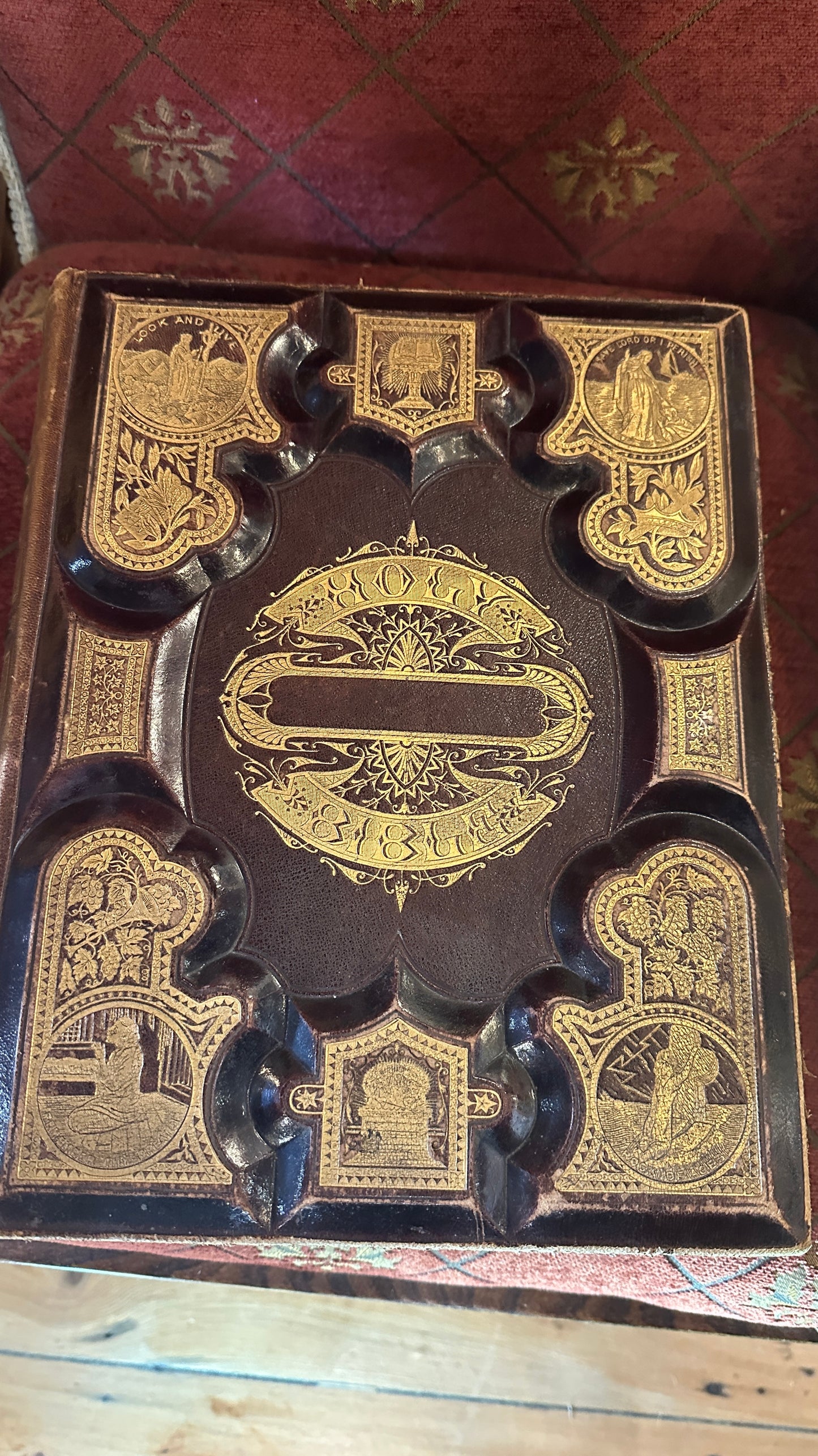 Antique Victorian Leather bound Holy Bible published by Hubbard Bros in Philadelphia.