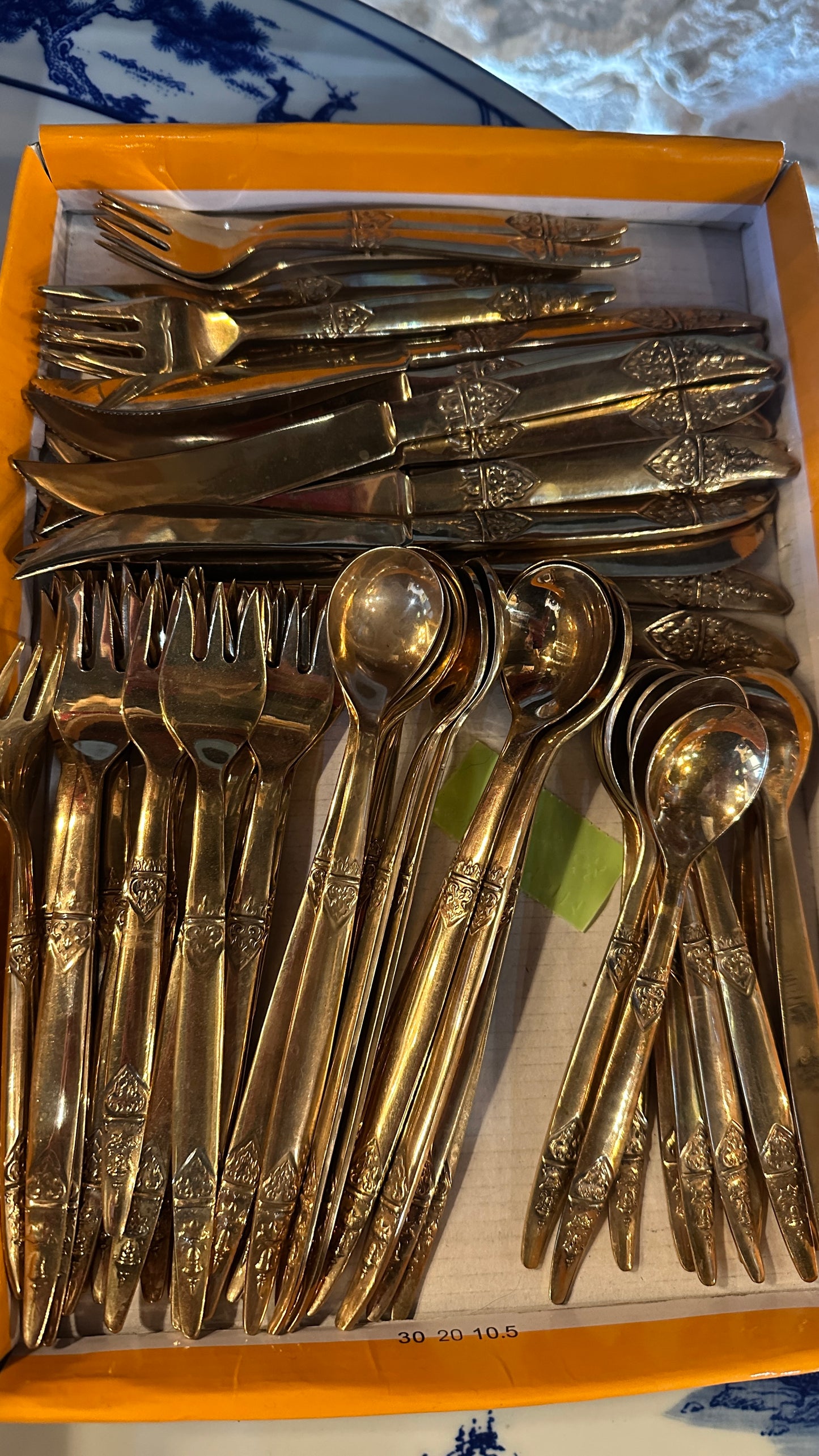 Vintage Solid Nickel-Bronze Thailand Large Expanded Dinner Cutlery Set