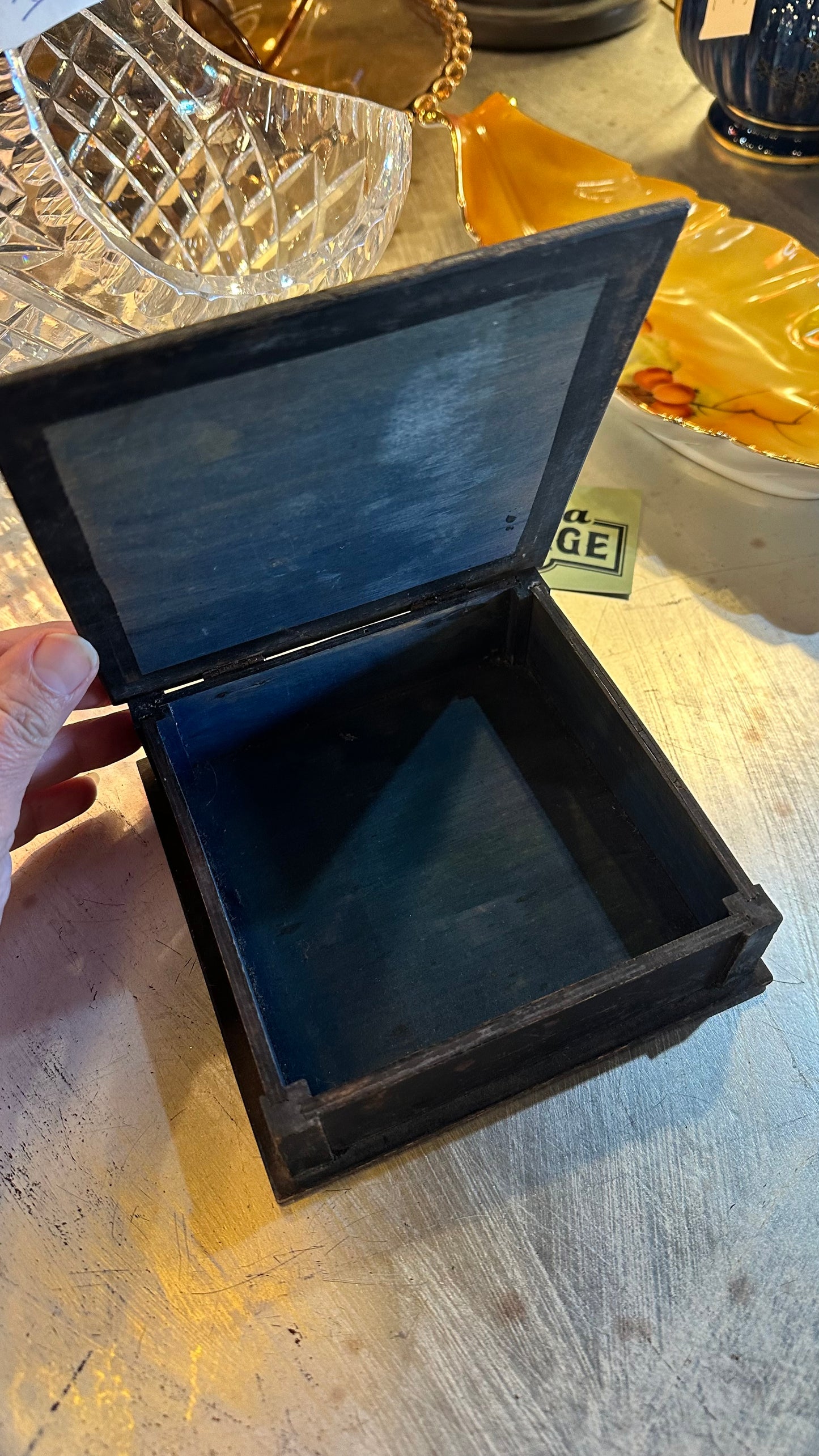 Handkerchief Box, Antique wooden