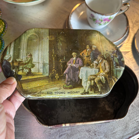 Vintage  A.W. Allen "The Young Mozart" Peter Pan Toffees tin
