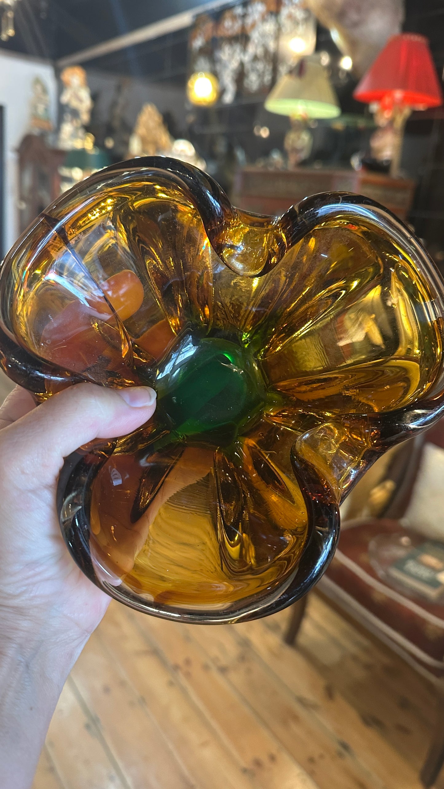 Vintage Art glass bowl Murano Style 1970s
