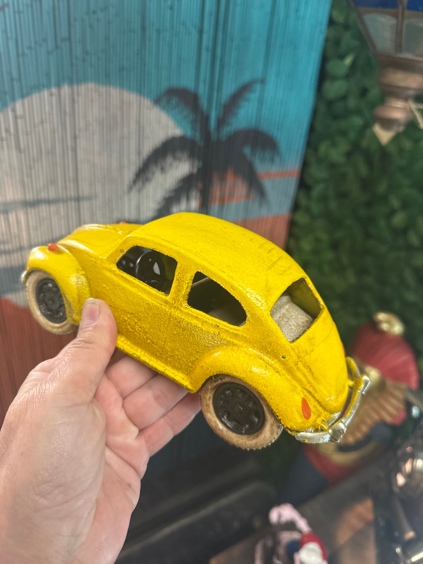 Cast Iron VW Beetle Yellow